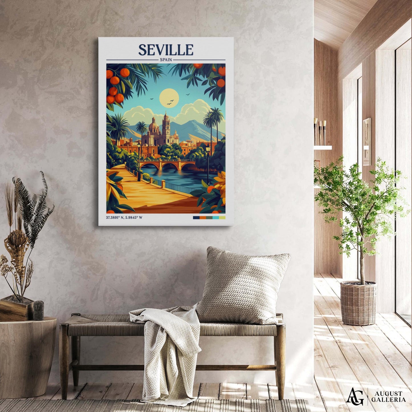 Seville Spain Retro Travel Print