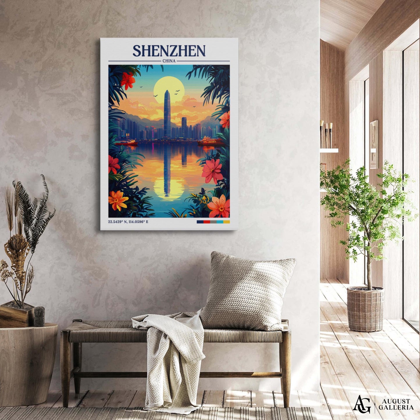 Shenzhen China Retro Travel Print