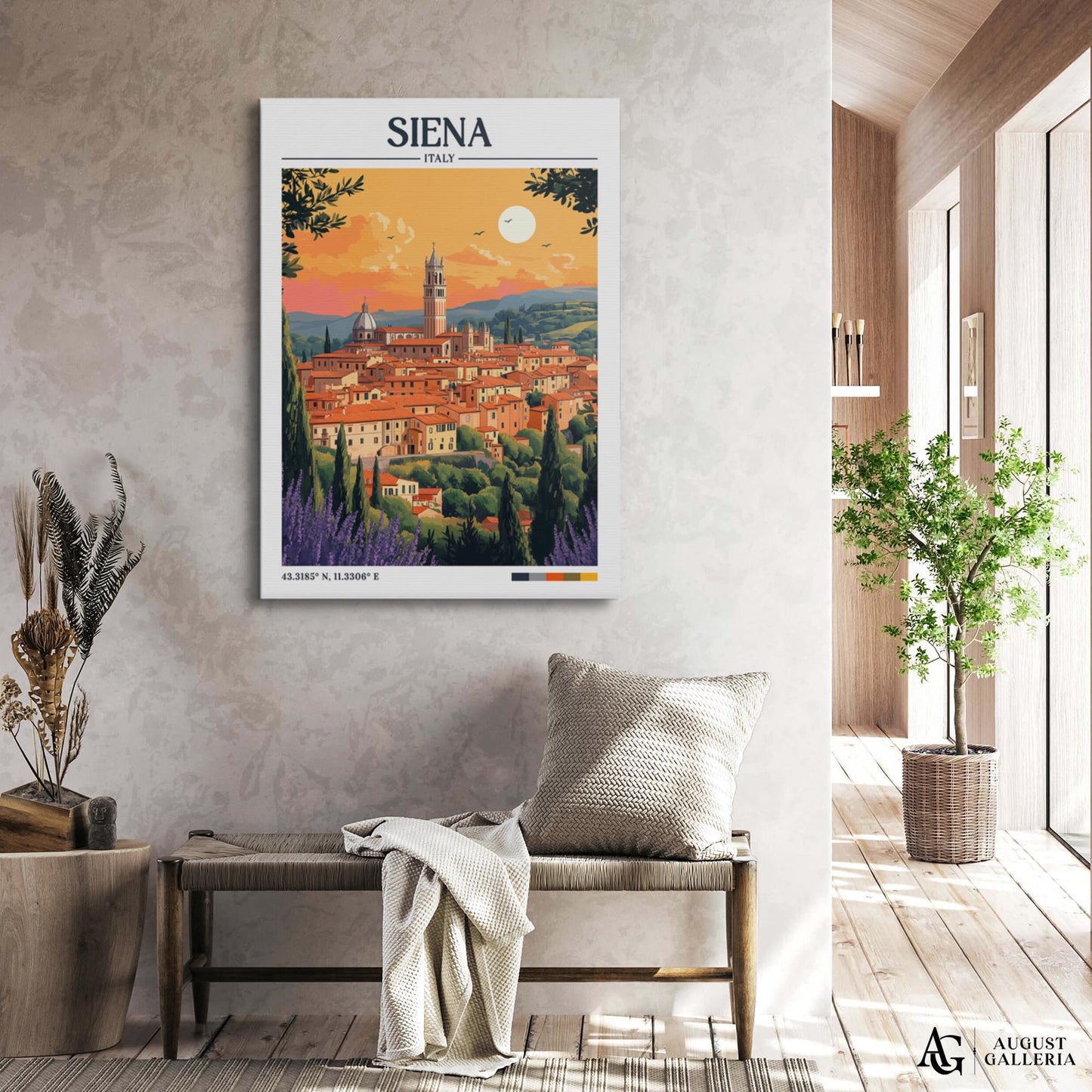 Siena Italy Retro Travel Print