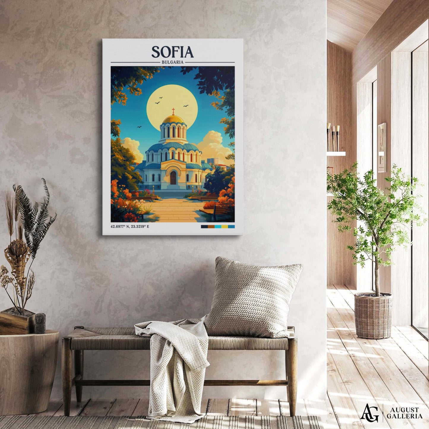 Sofia Bulgaria Retro Travel Print