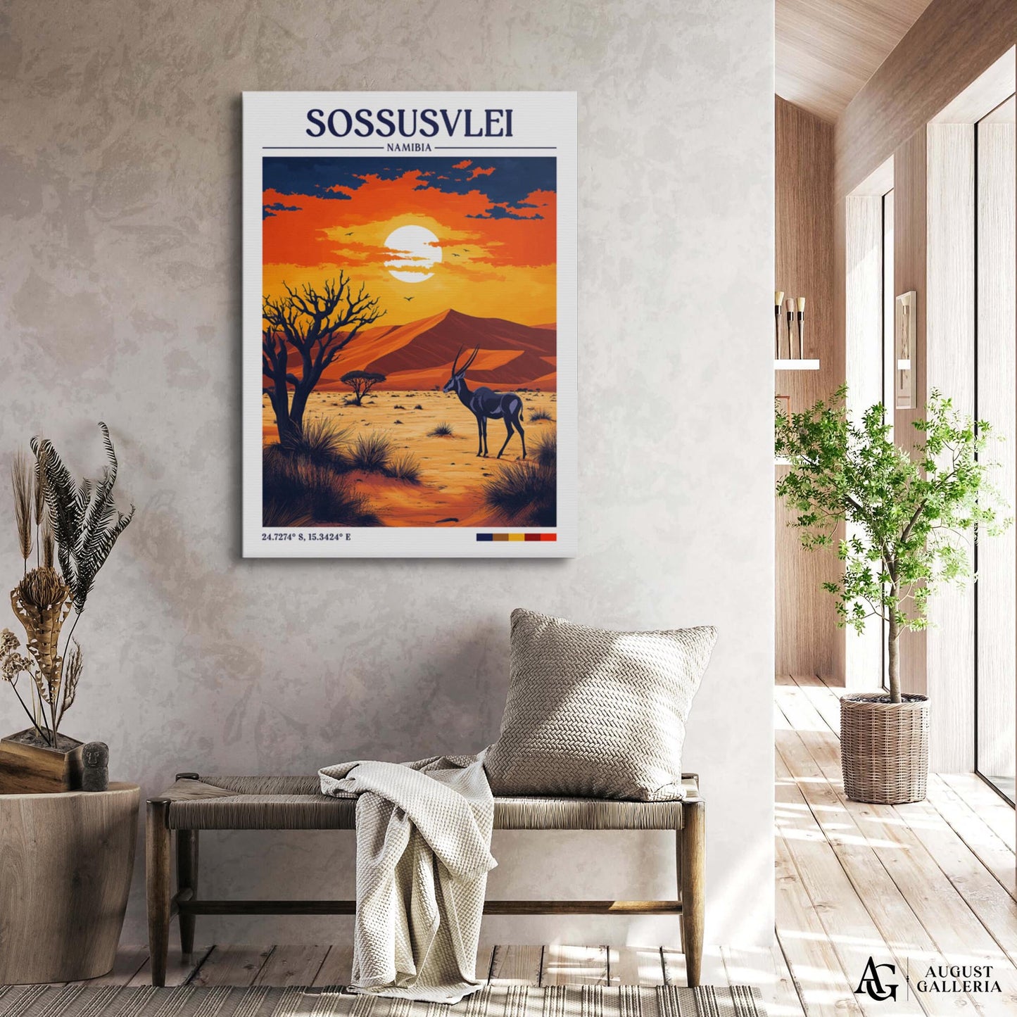 Sossusvlei Namibia Retro Travel Print