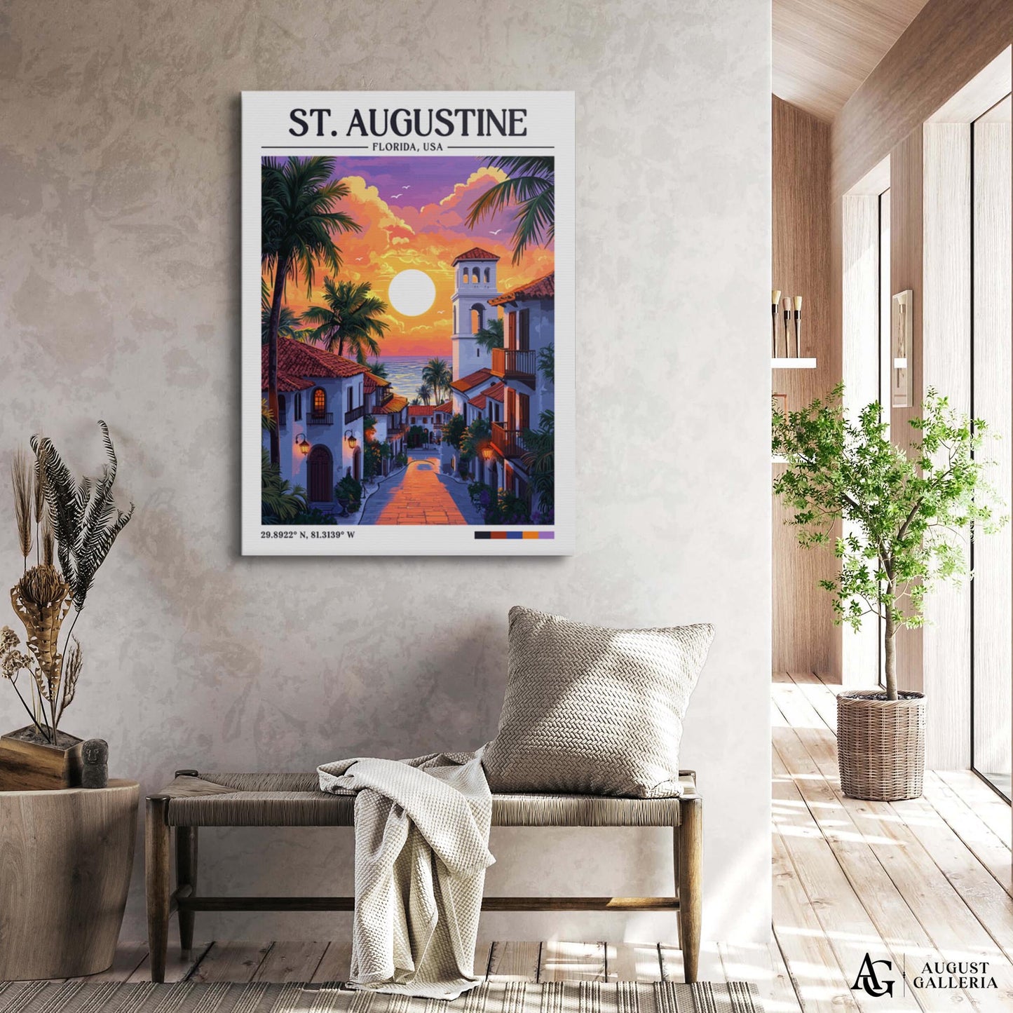 St. Augustine Florida Retro Travel Print