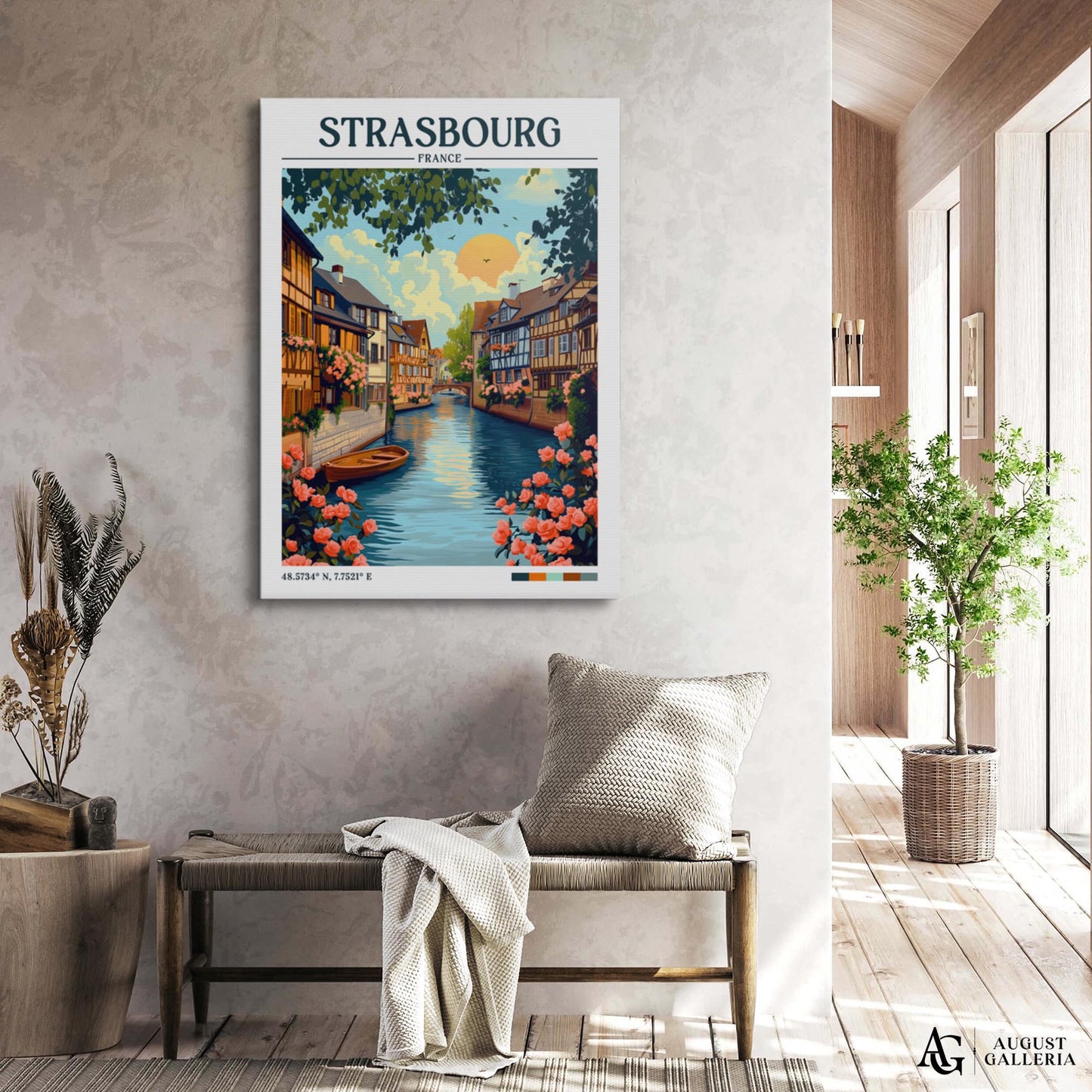 Strasbourg France Retro Travel Print