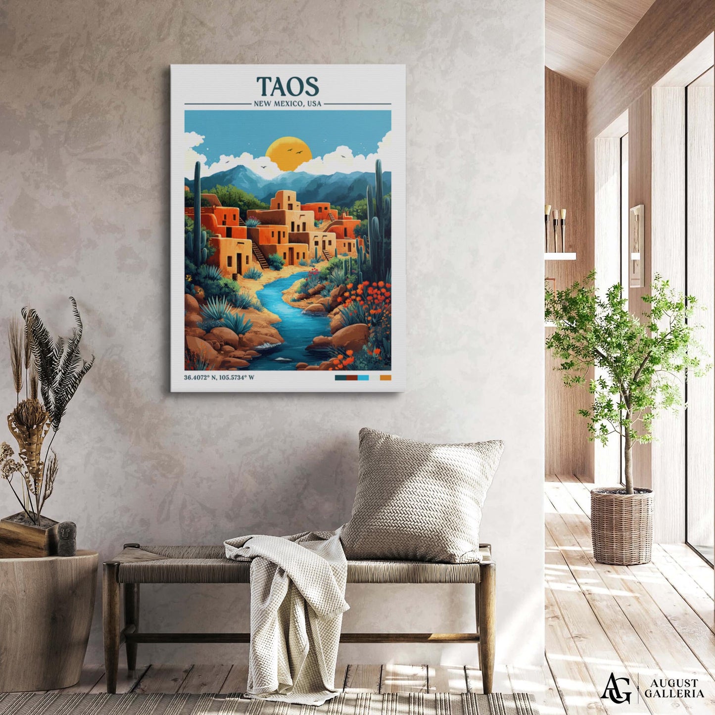 Taos New Mexico Retro Travel Print