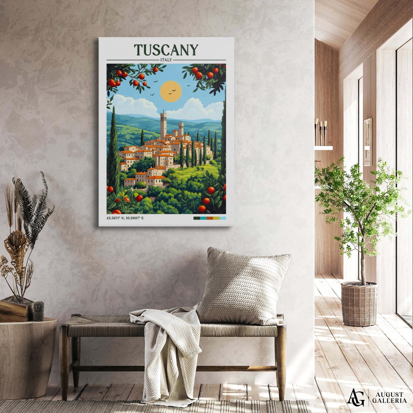Tuscany Retro Travel Print