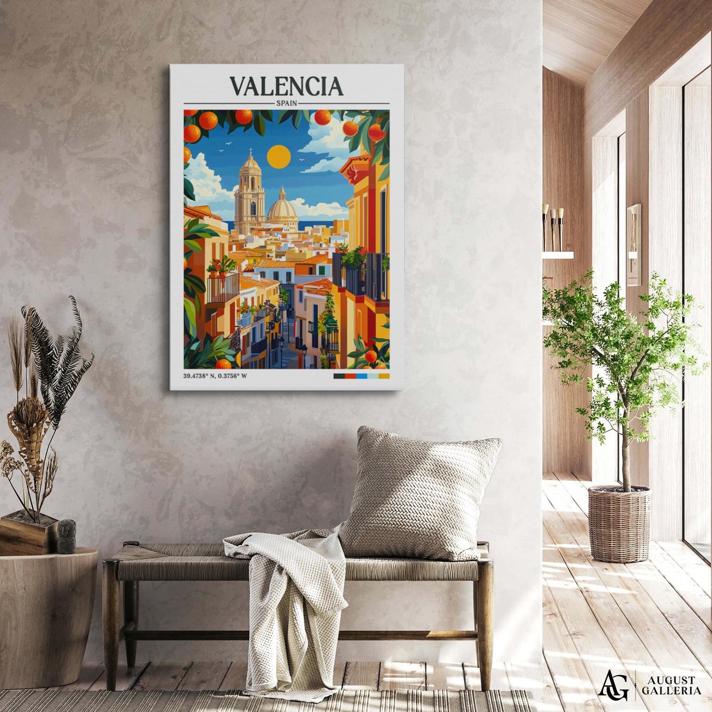 Valencia Spain Retro Travel Print