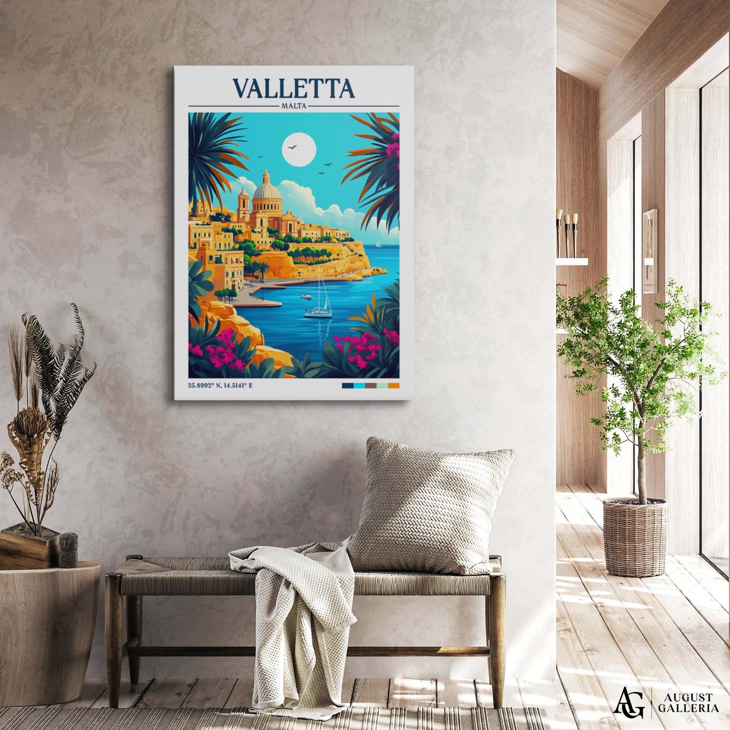 Valletta Malta Retro Travel Print