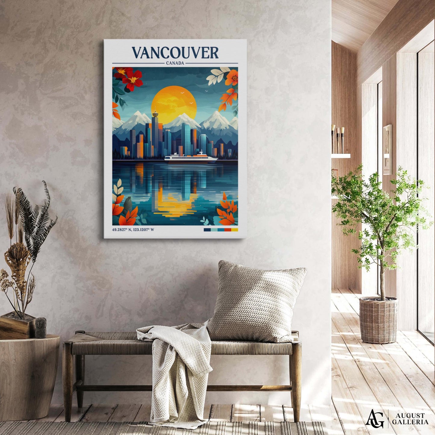 Vancouver Canada Retro Travel Print
