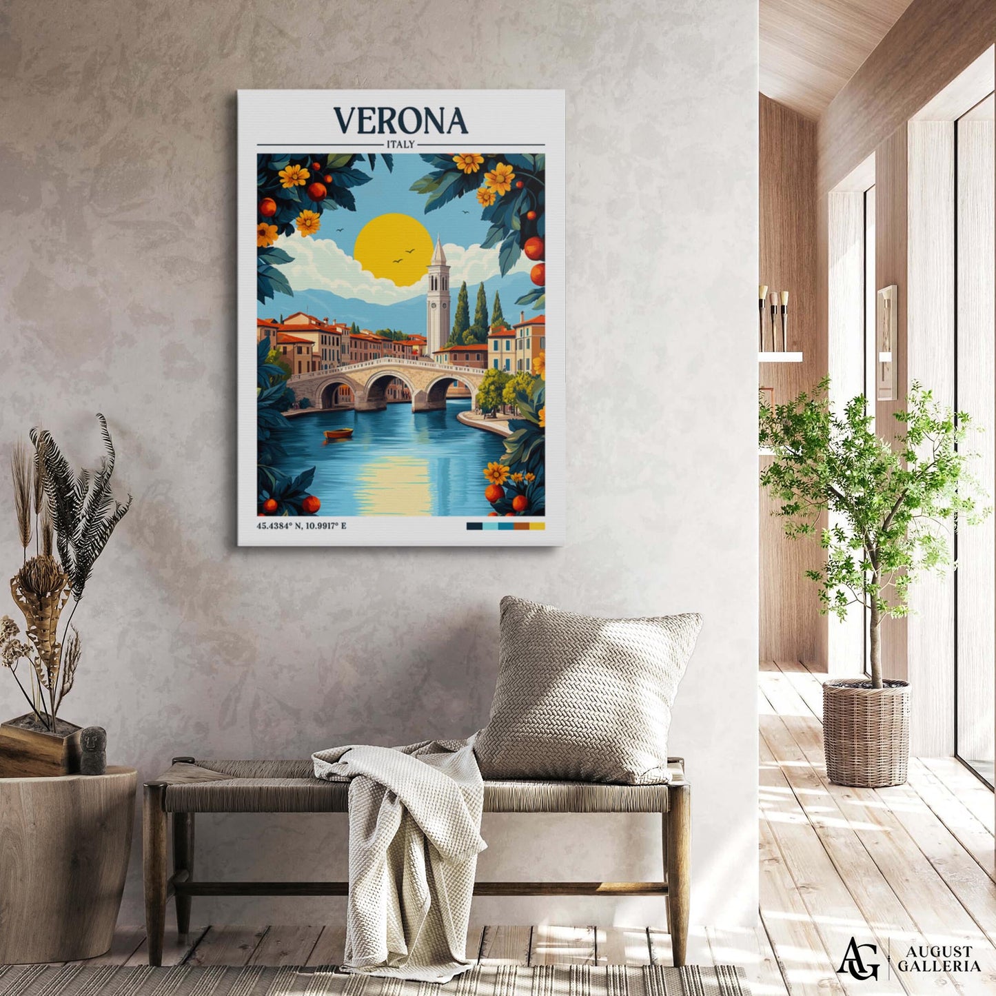 Verona Italy Retro Travel Print