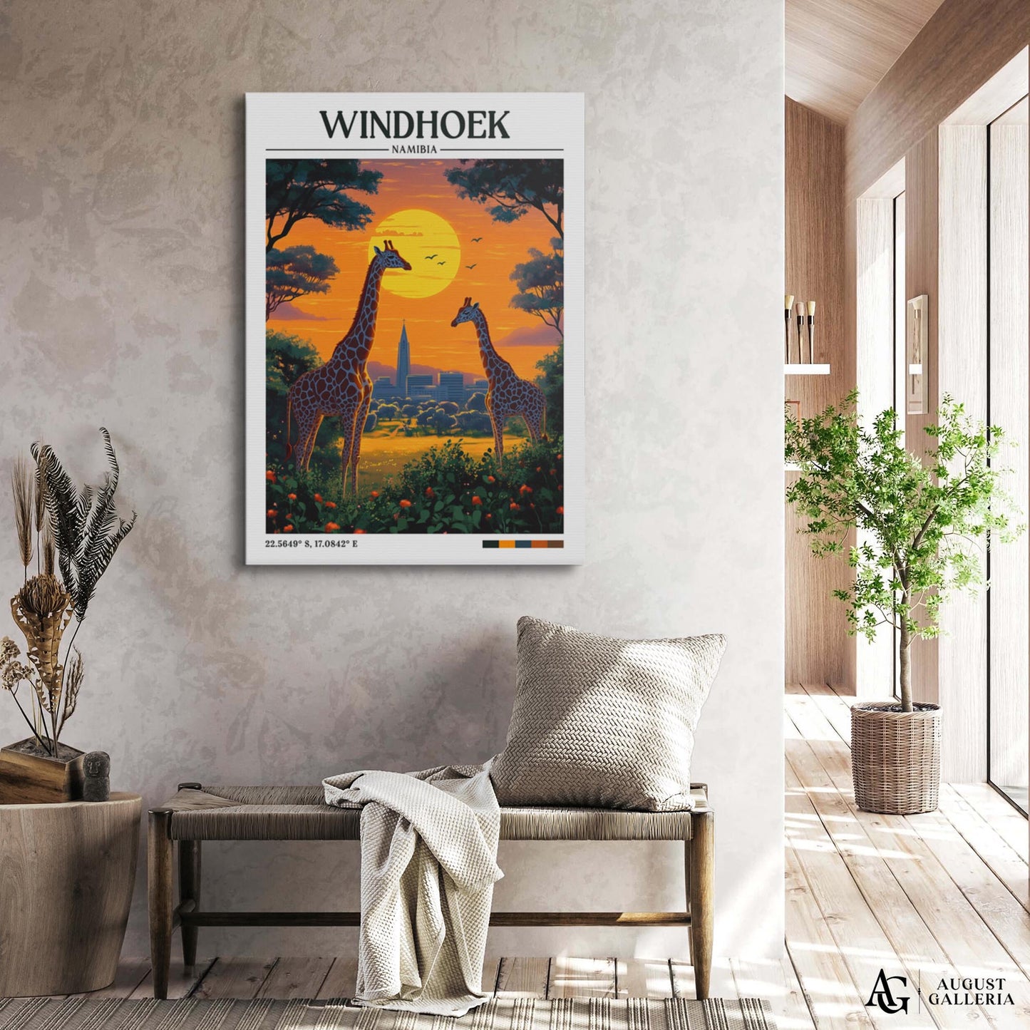 Windhoek Namibia Retro Travel Print