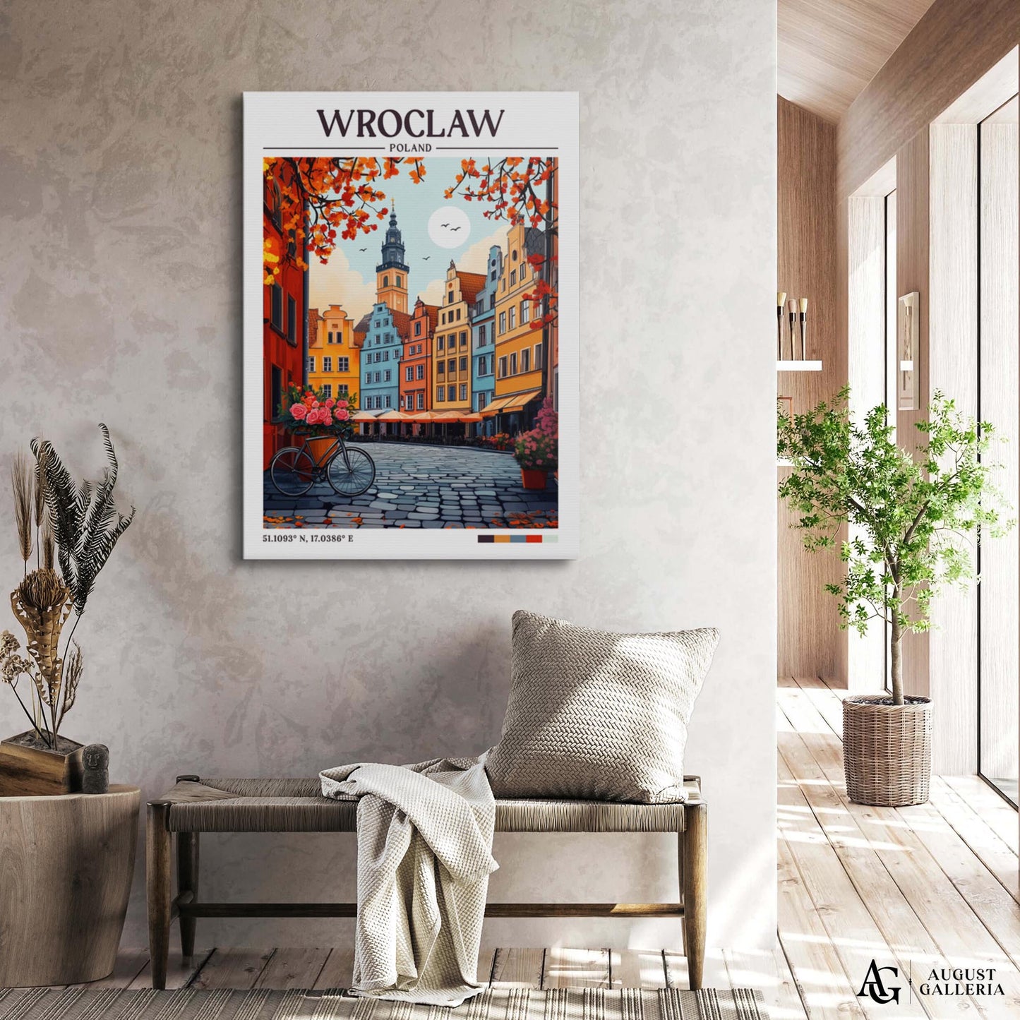 Wrocław Poland Retro Travel Print