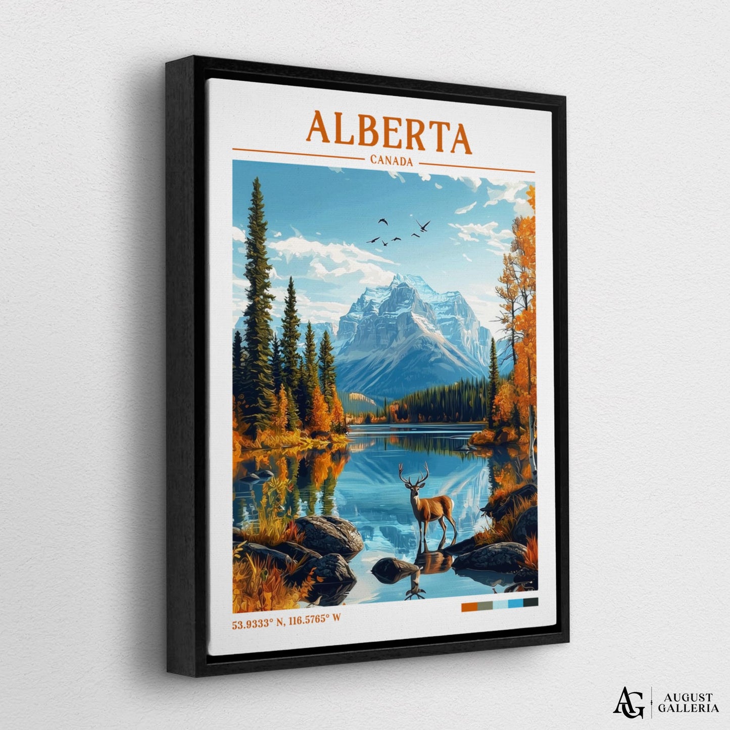 Alberta Canada Retro Travel Print