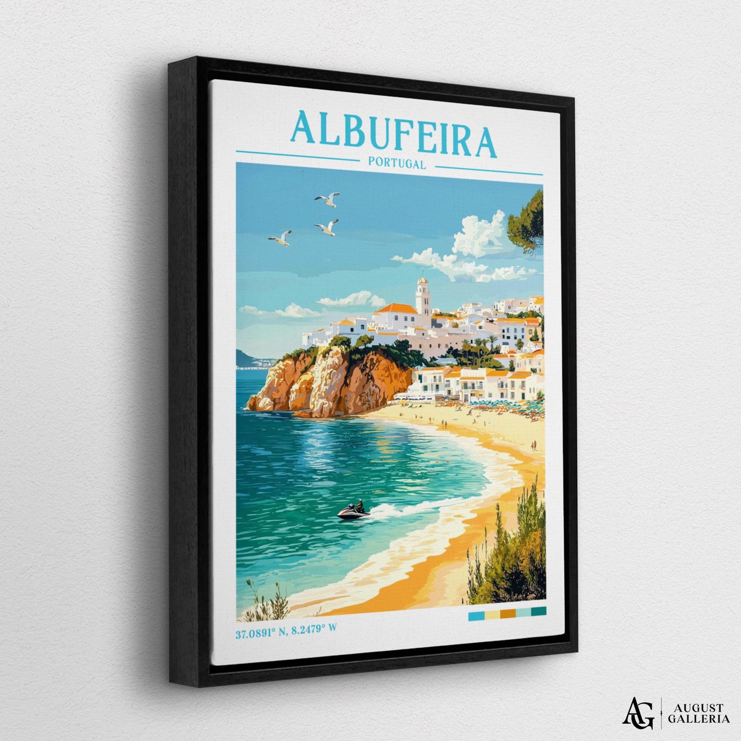 Albufeira Portugal Retro Travel Print