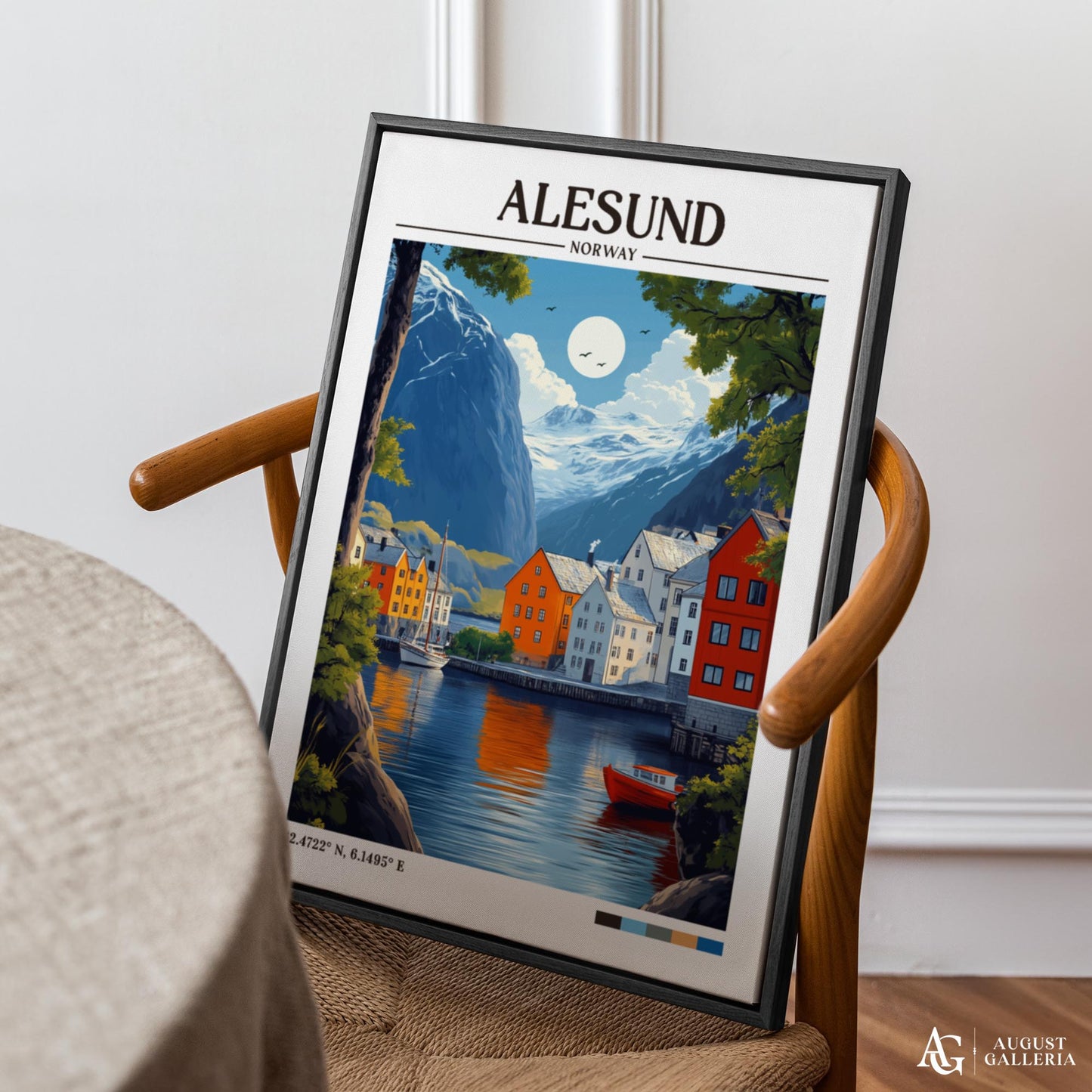 Ålesund Norway Retro Travel Print