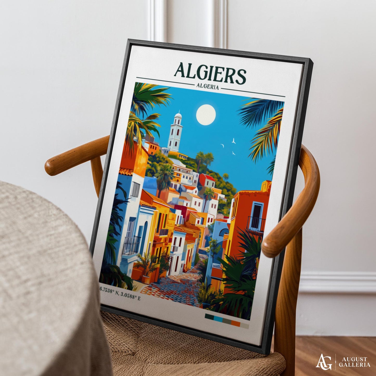 Algiers Algeria Retro Travel Print