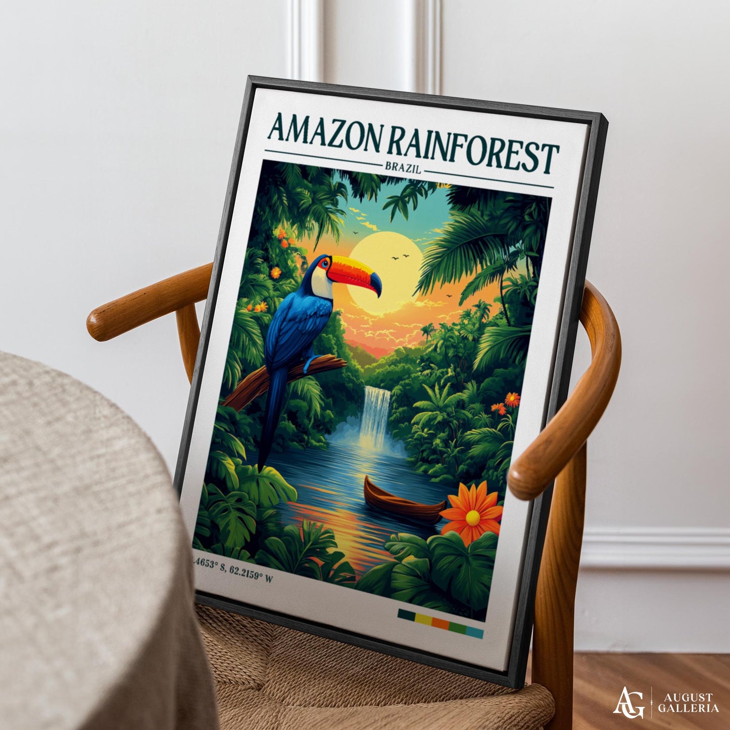 Amazon Rainforest Retro Travel Print