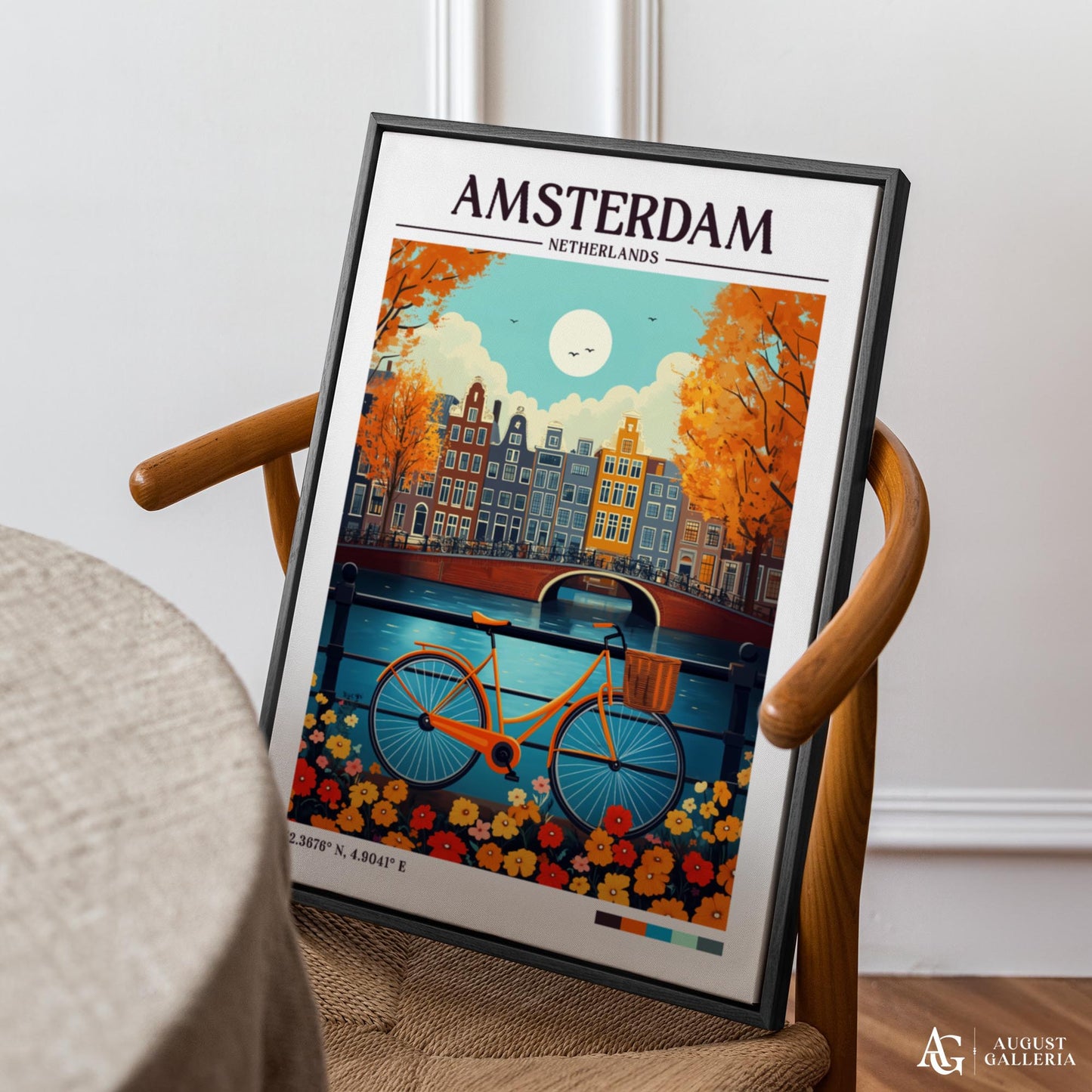 Amsterdam Netherlands Retro Travel Print
