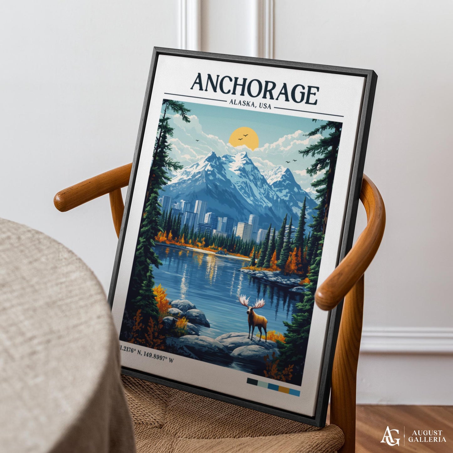 Anchorage Alaska Retro Travel Print