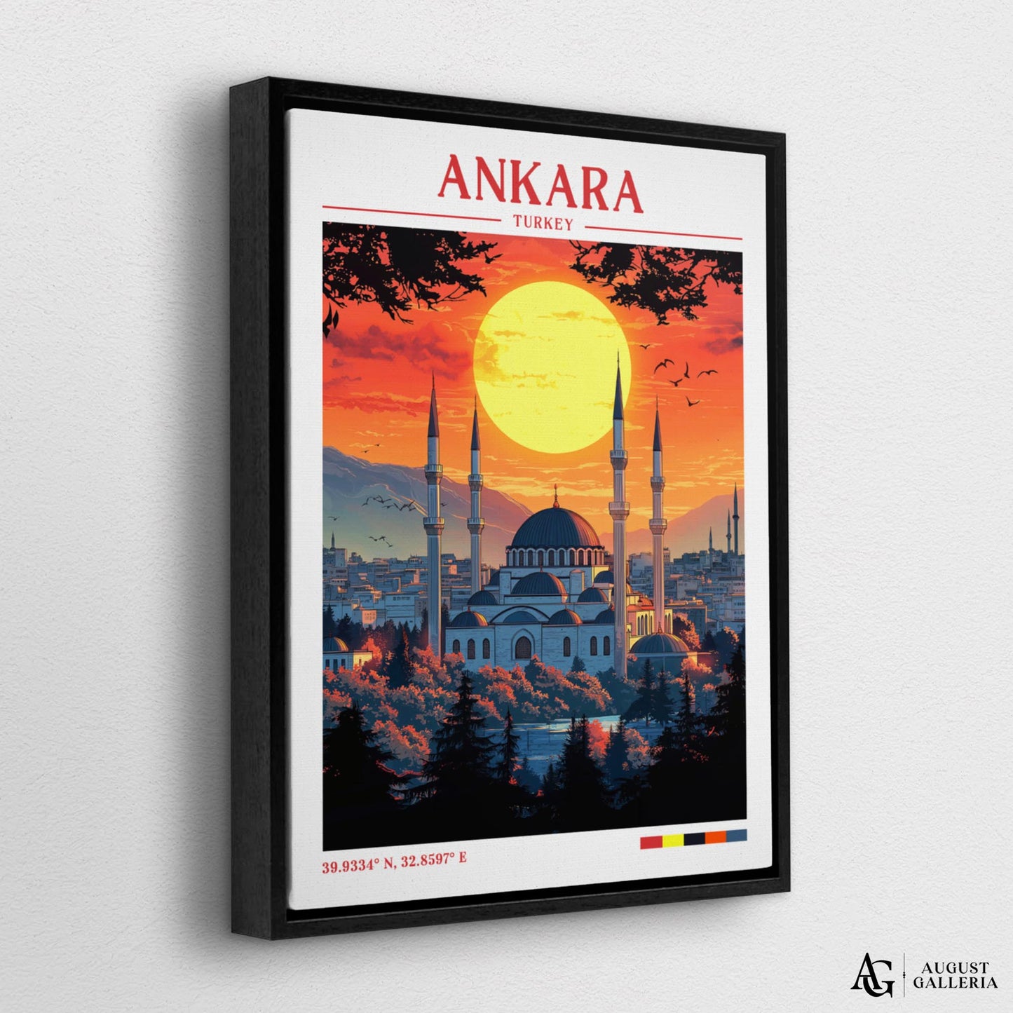 Ankara Turkey Retro Travel Print