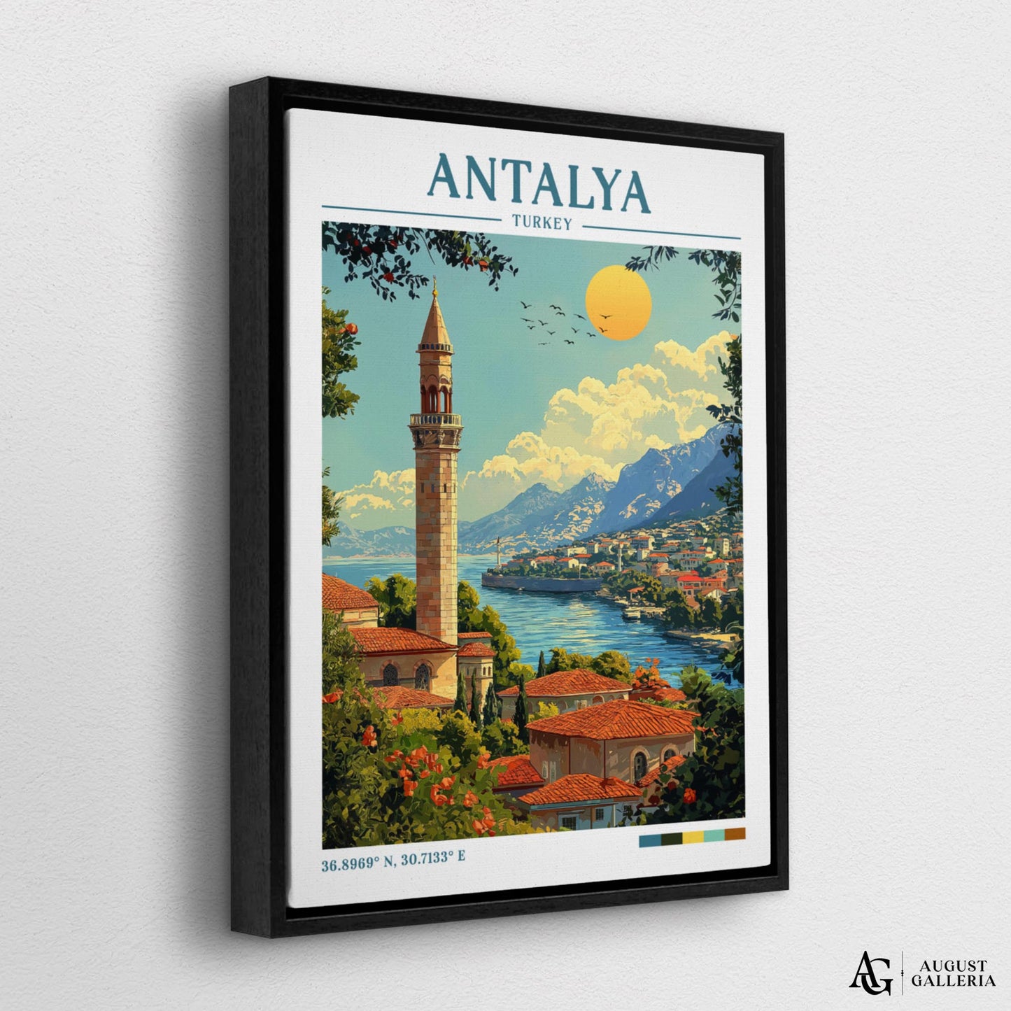 Antalya Turkey Retro Travel Print