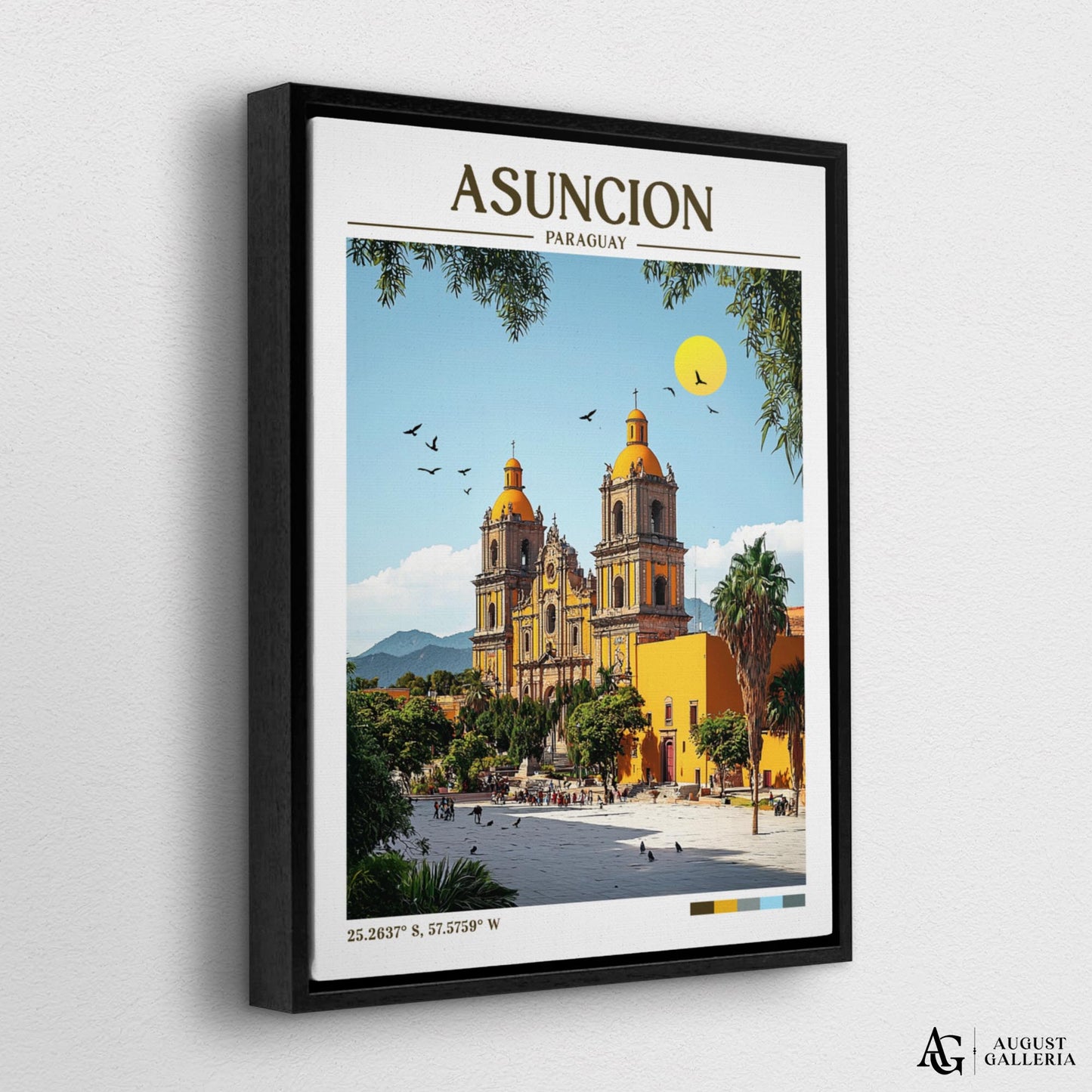 Asunción Paraguay Retro Travel Print