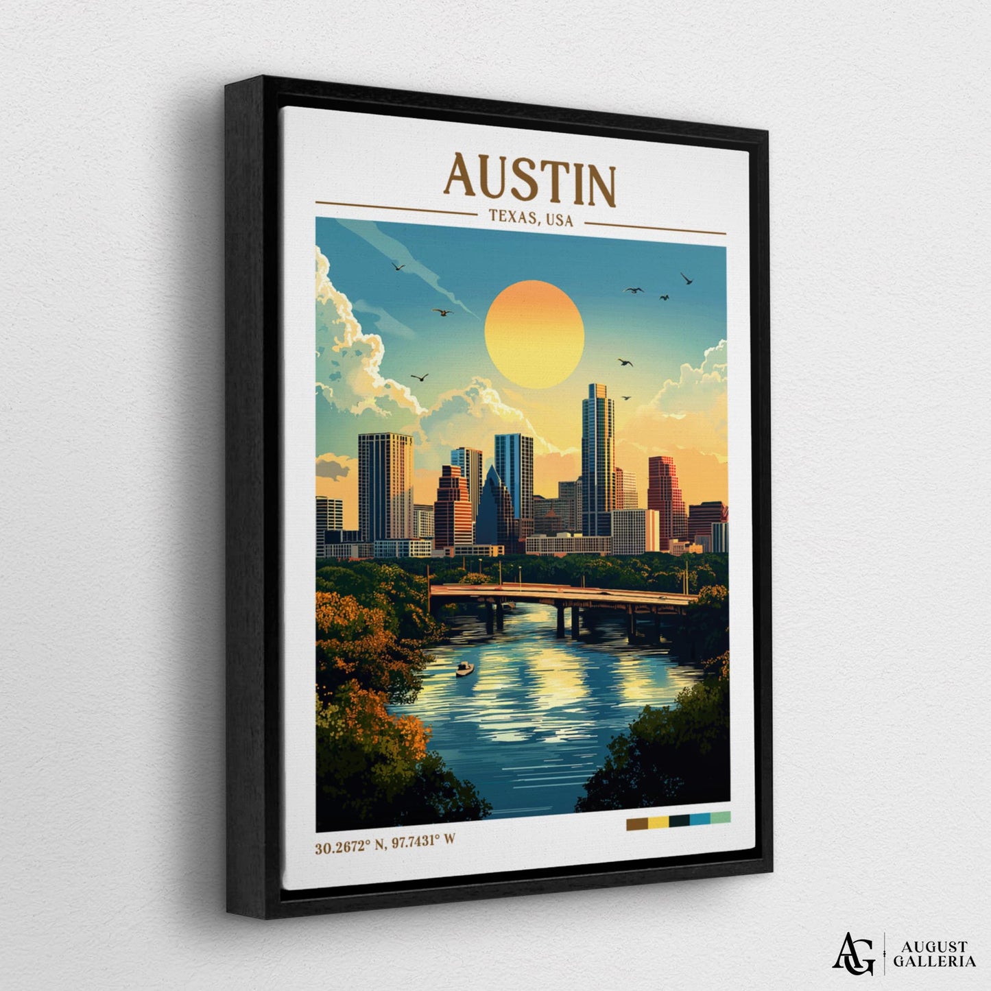 Austin Texas Retro Travel Print
