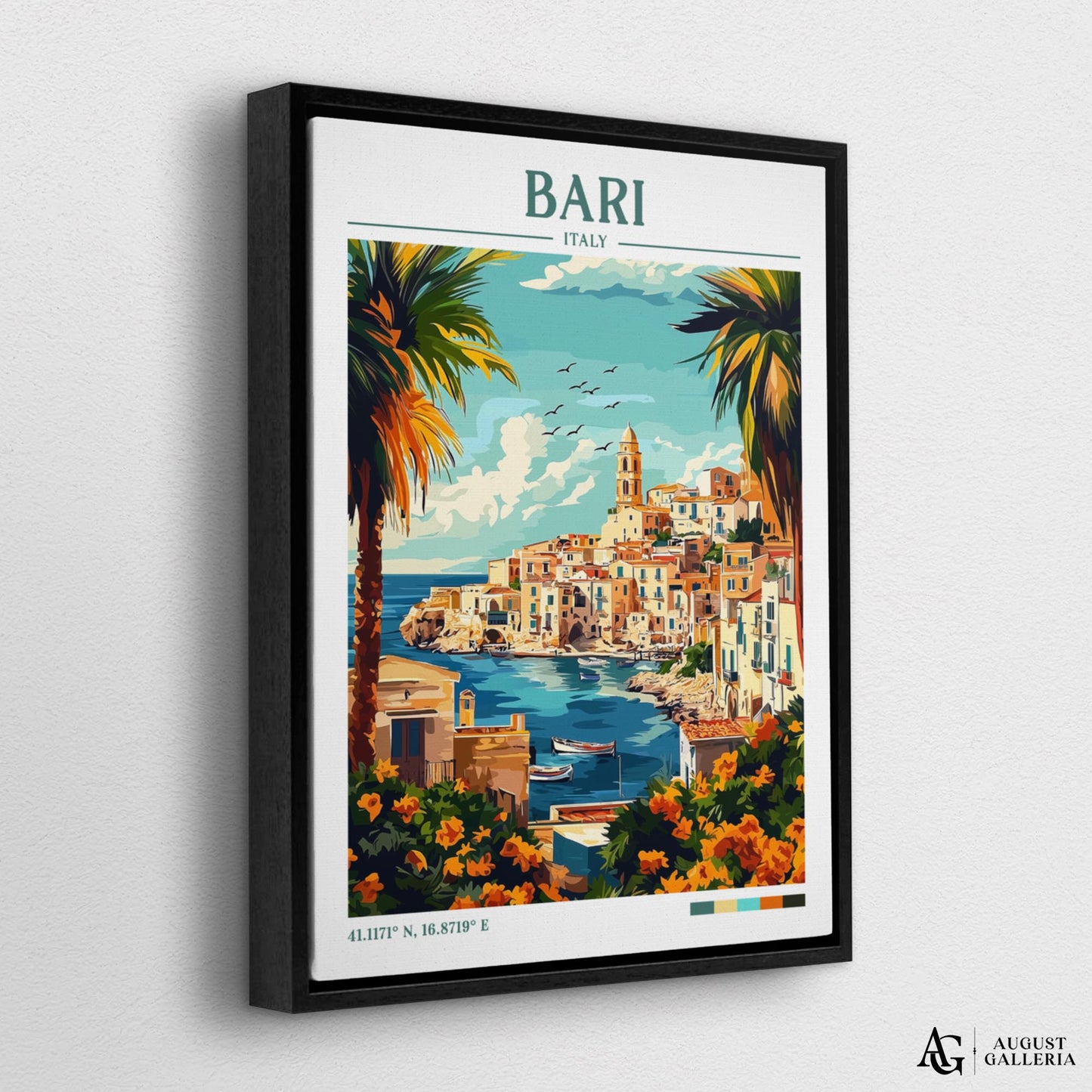 Bari Italy Retro Travel Print