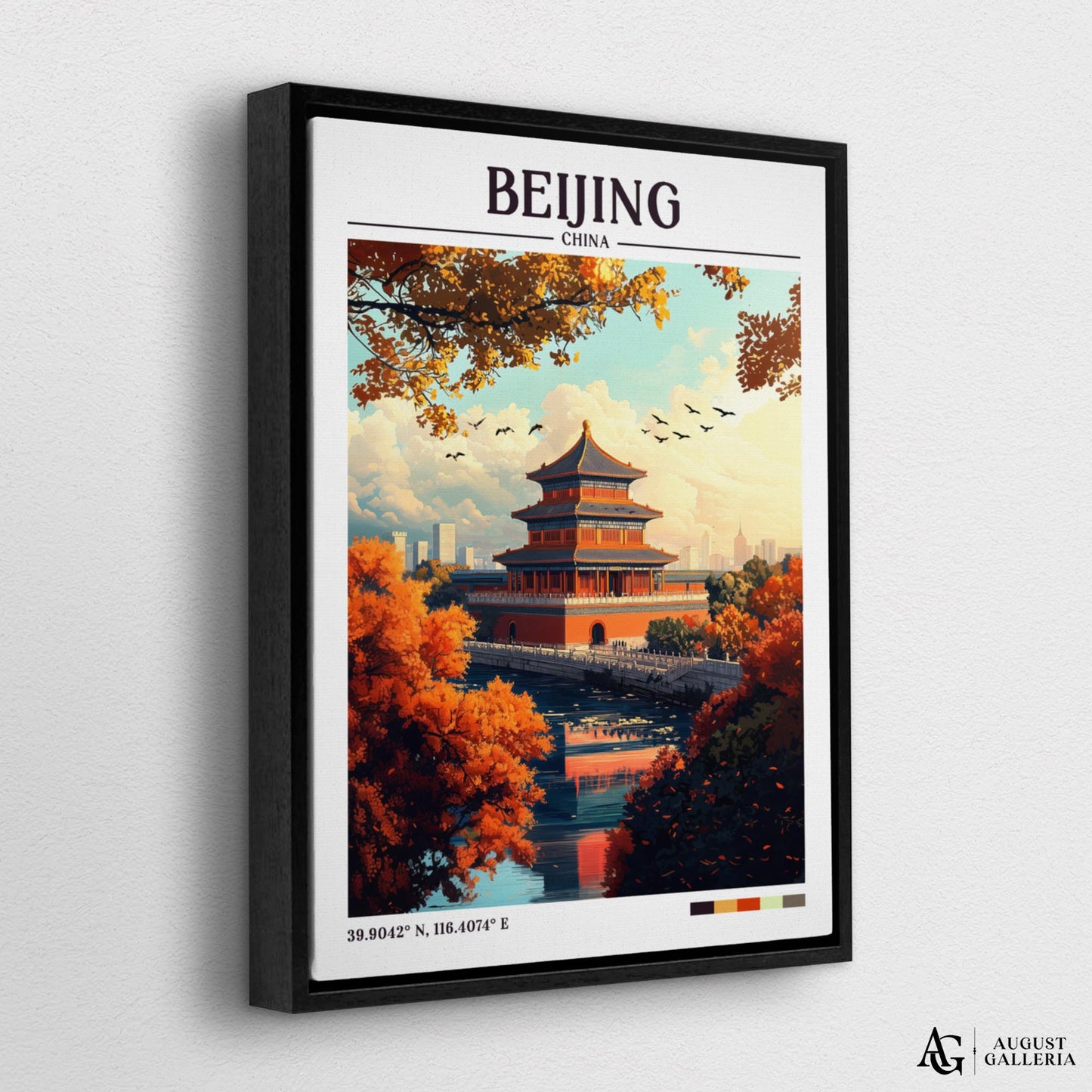 Beijing China Retro Travel Print