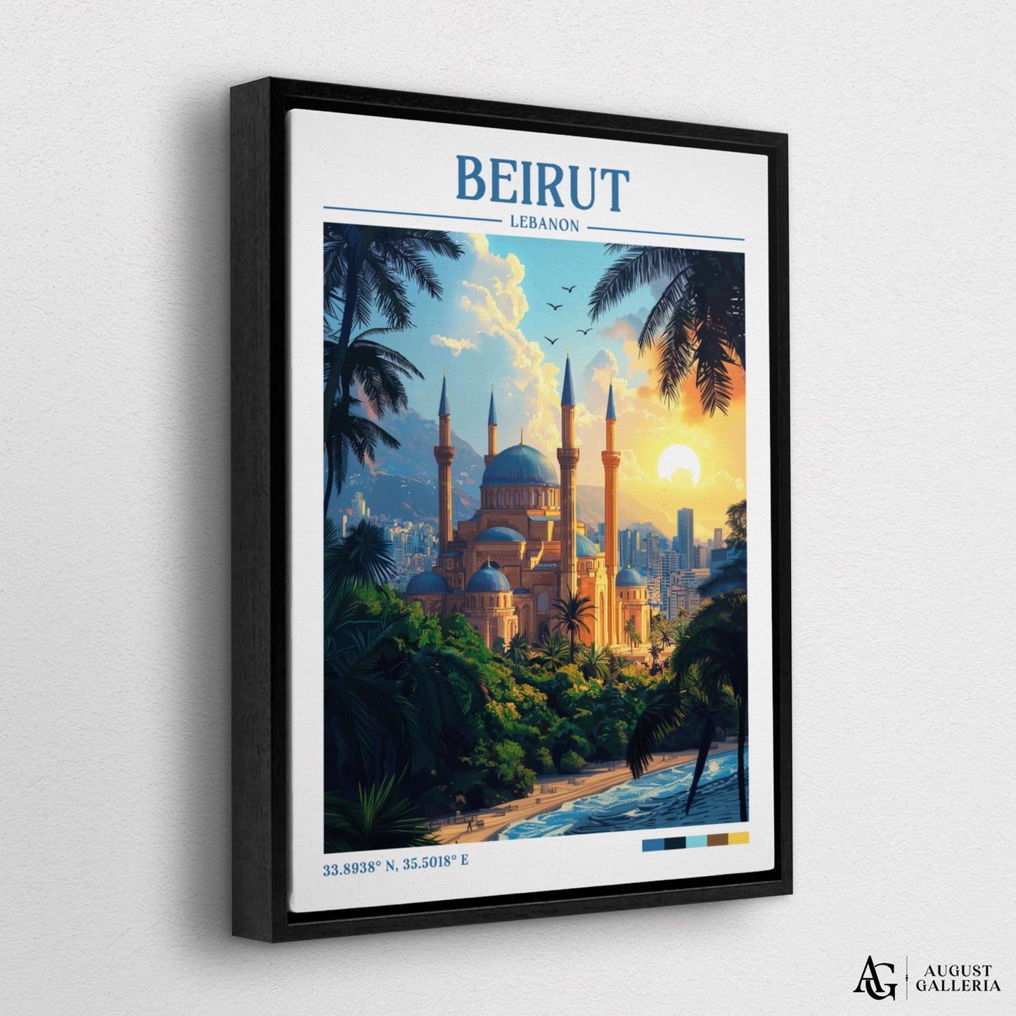 Beirut Lebanon Retro Travel Print
