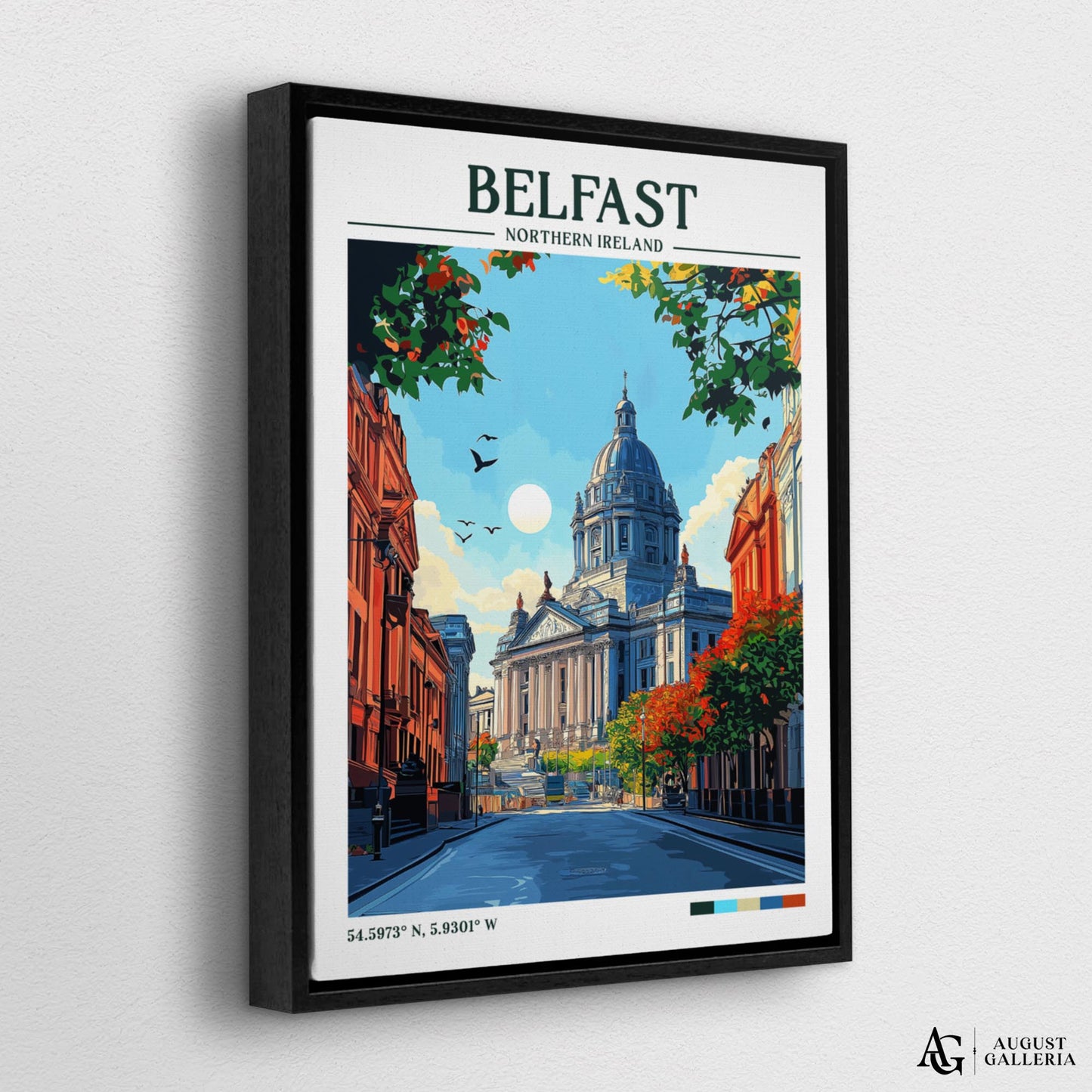 Belfast Northern Ireland Retro Travel Print