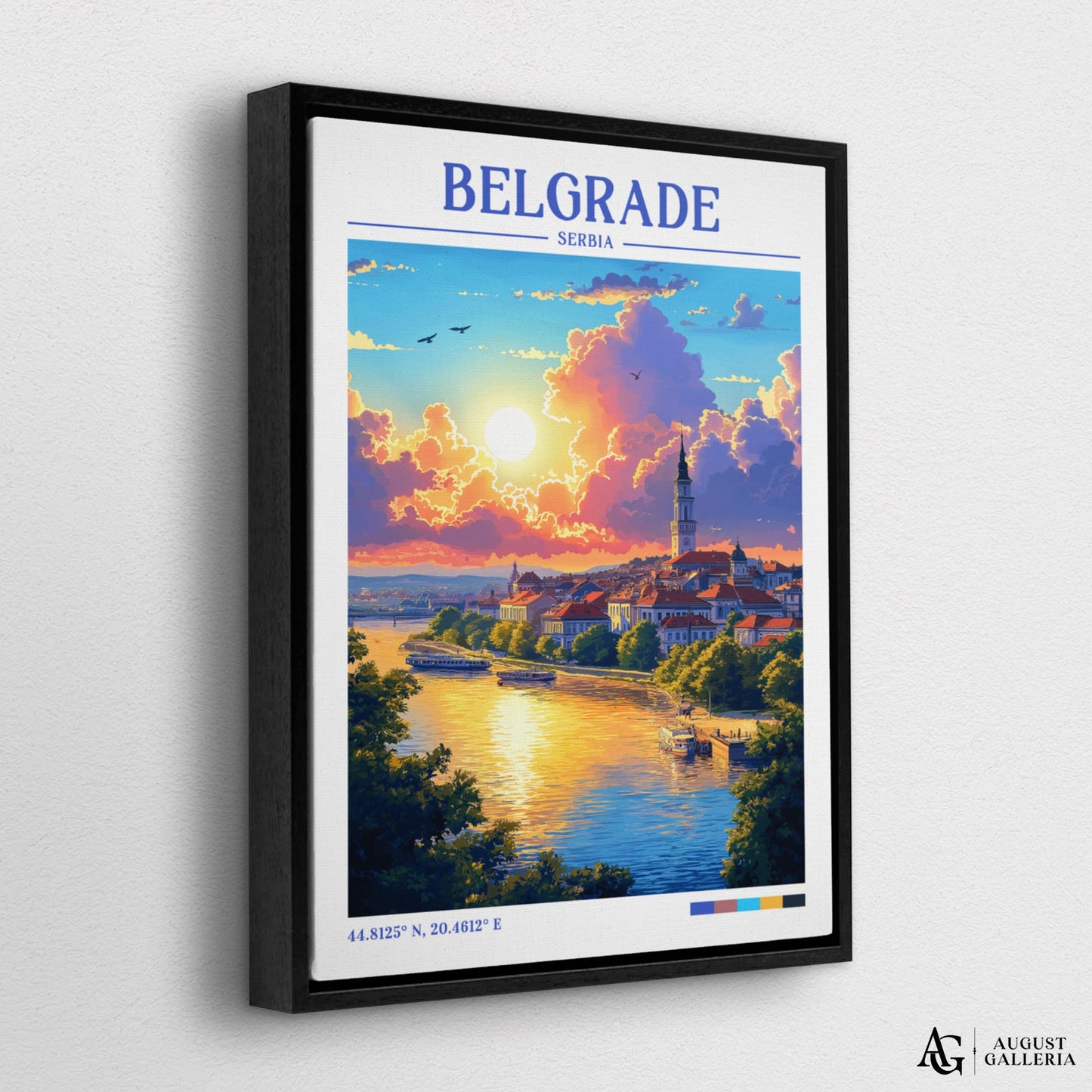 Belgrade Serbia Retro Travel Print