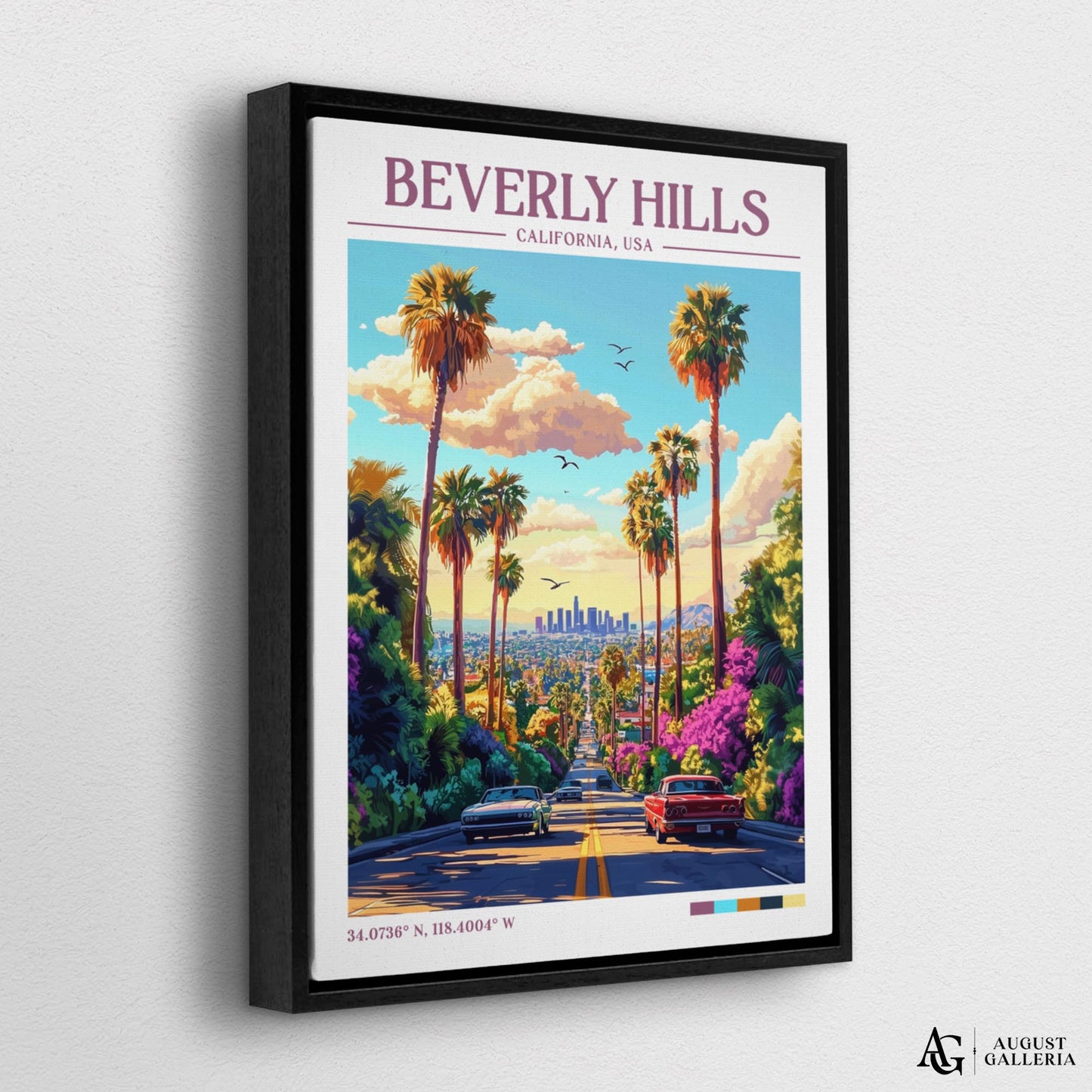 Beverly Hills Retro Travel Print