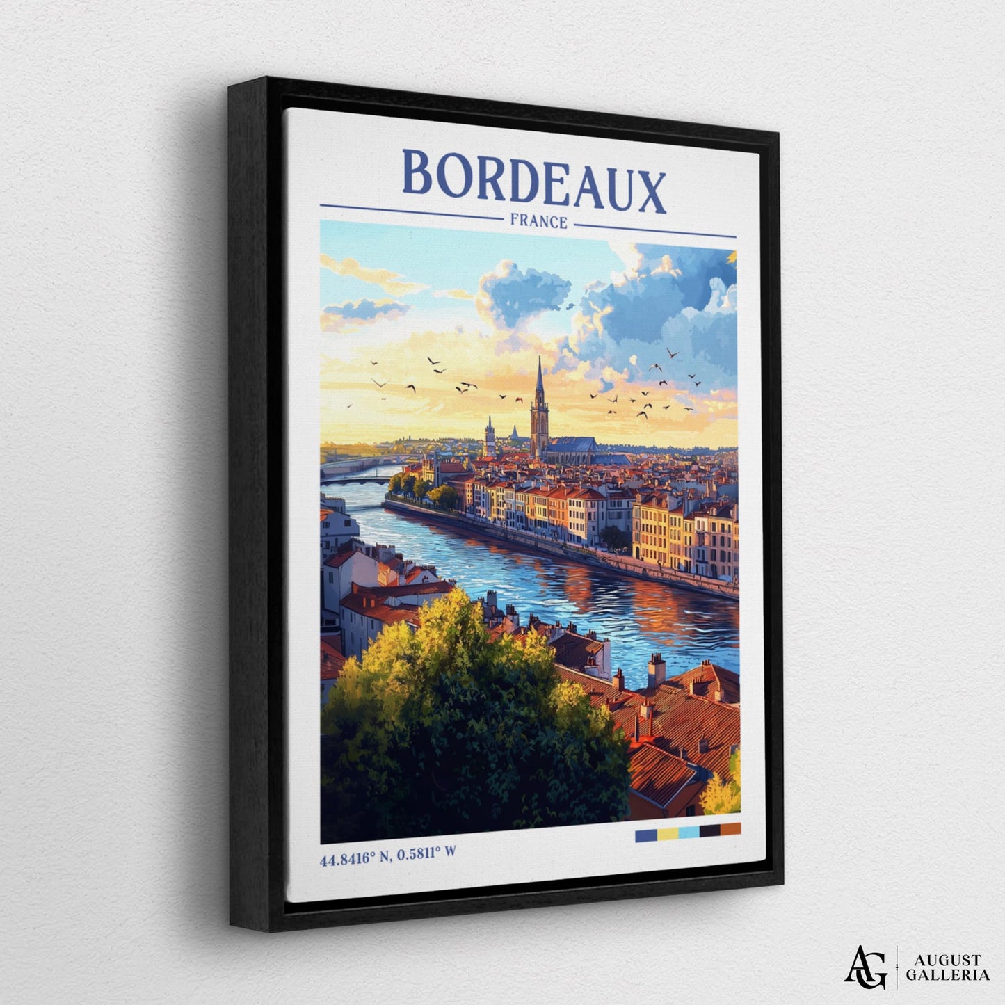 Bordeaux France Retro Travel Print