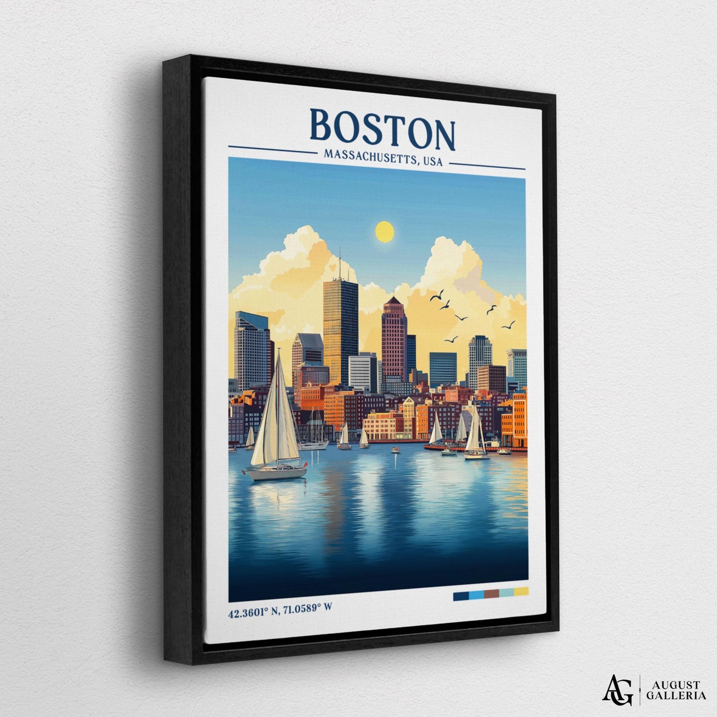 Boston Massachusetts Retro Travel Print