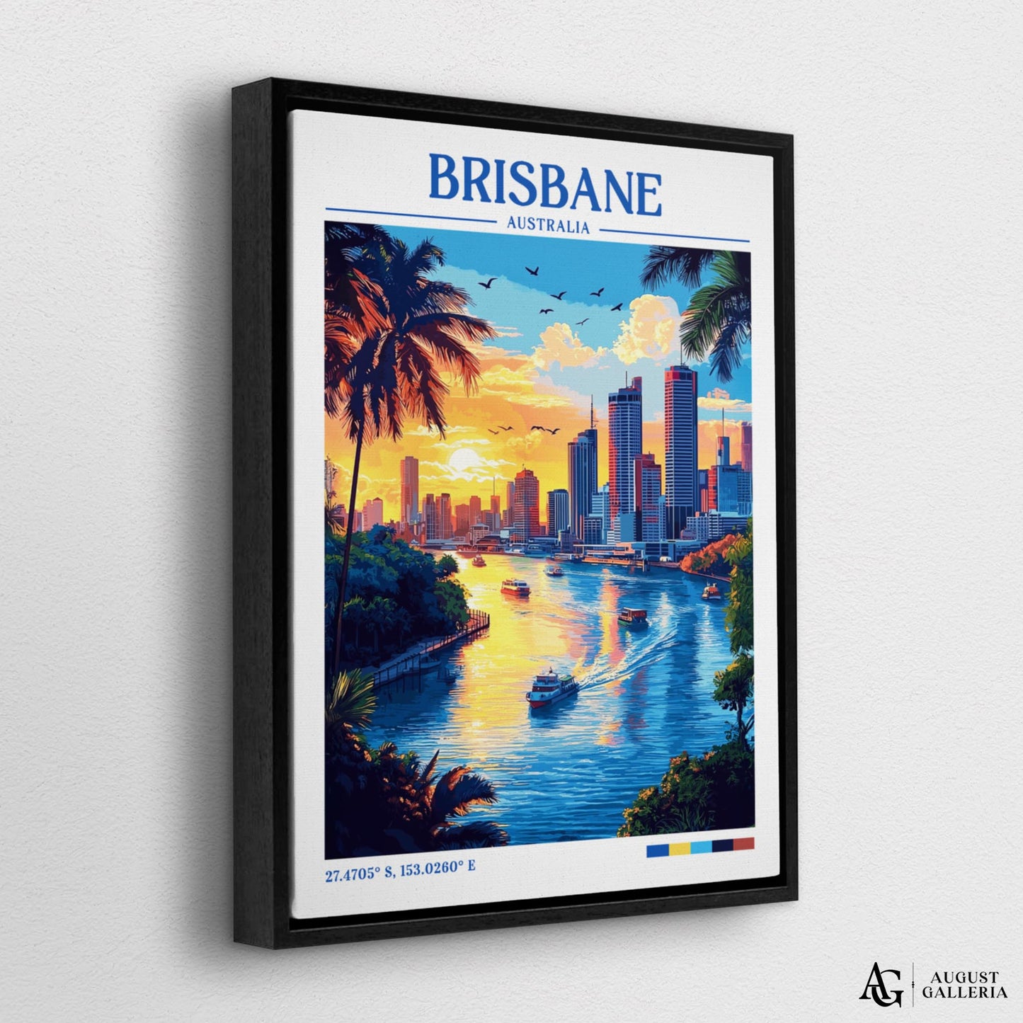 Brisbane Australia Retro Travel Print
