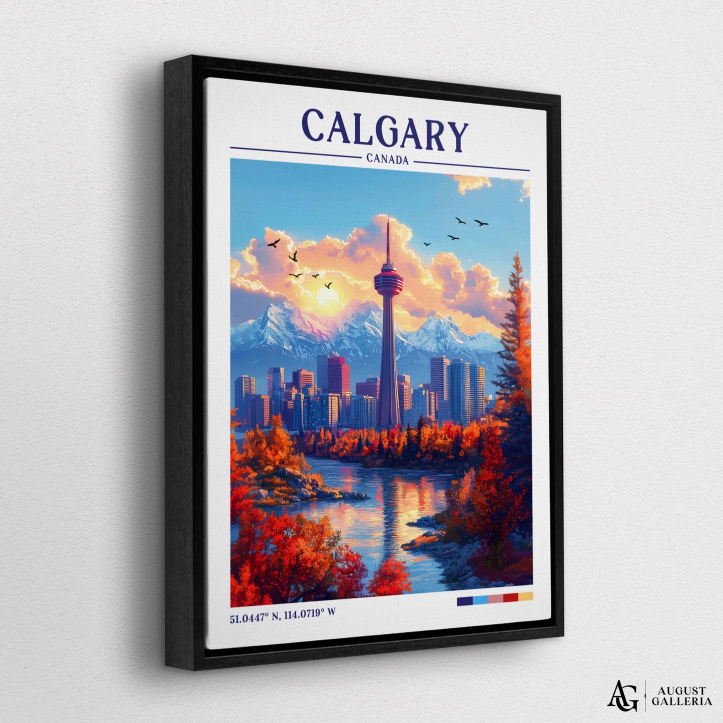 Calgary Canada Retro Travel Print