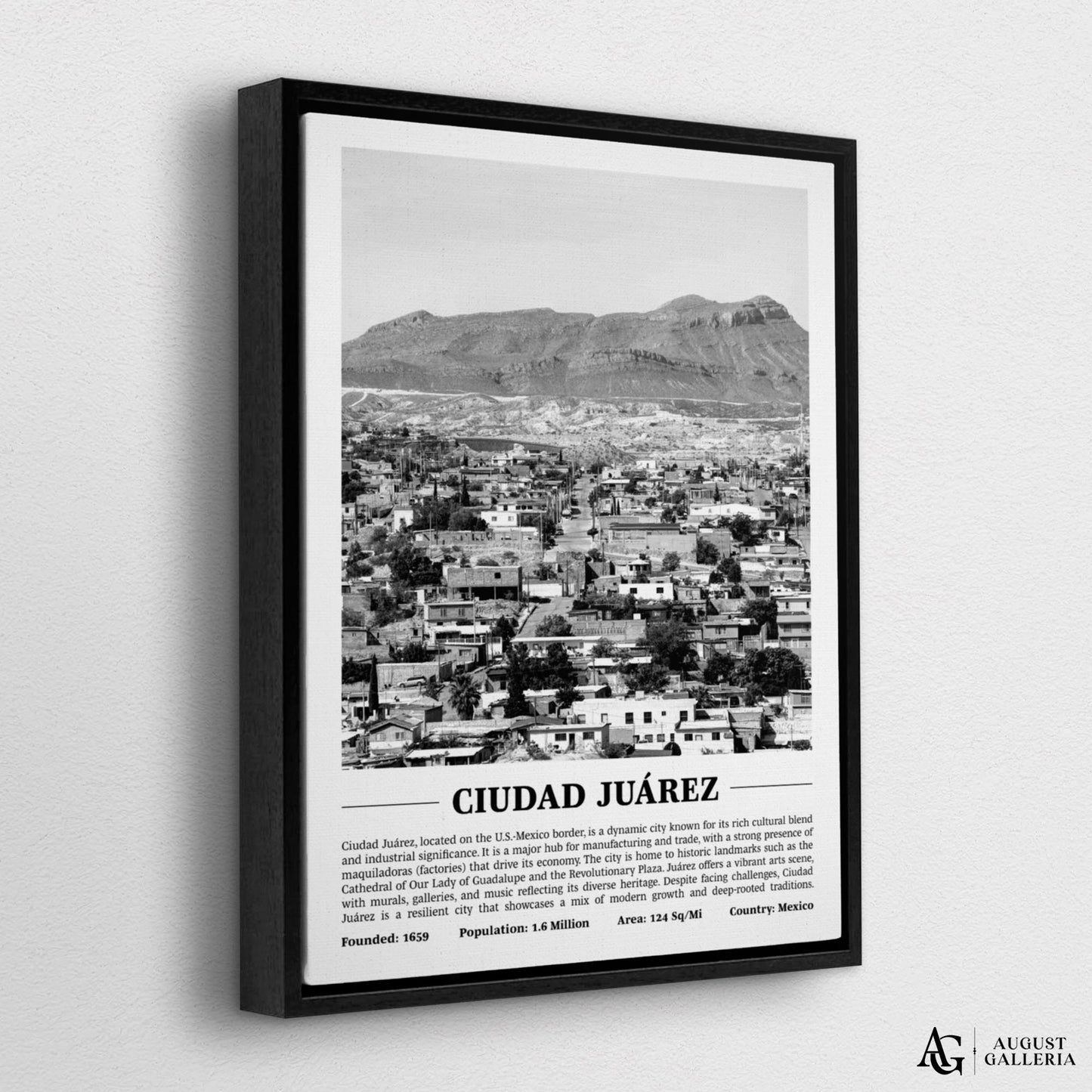 Ciudad Juarez Black & White City Print