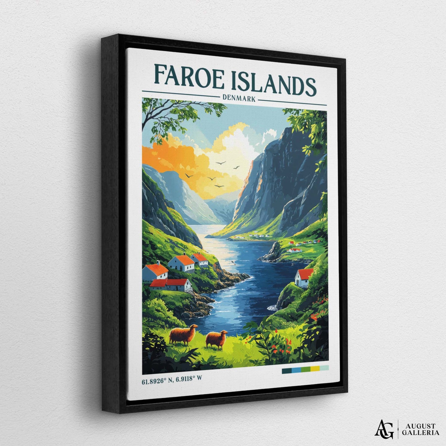 Faroe Islands Retro Travel Print