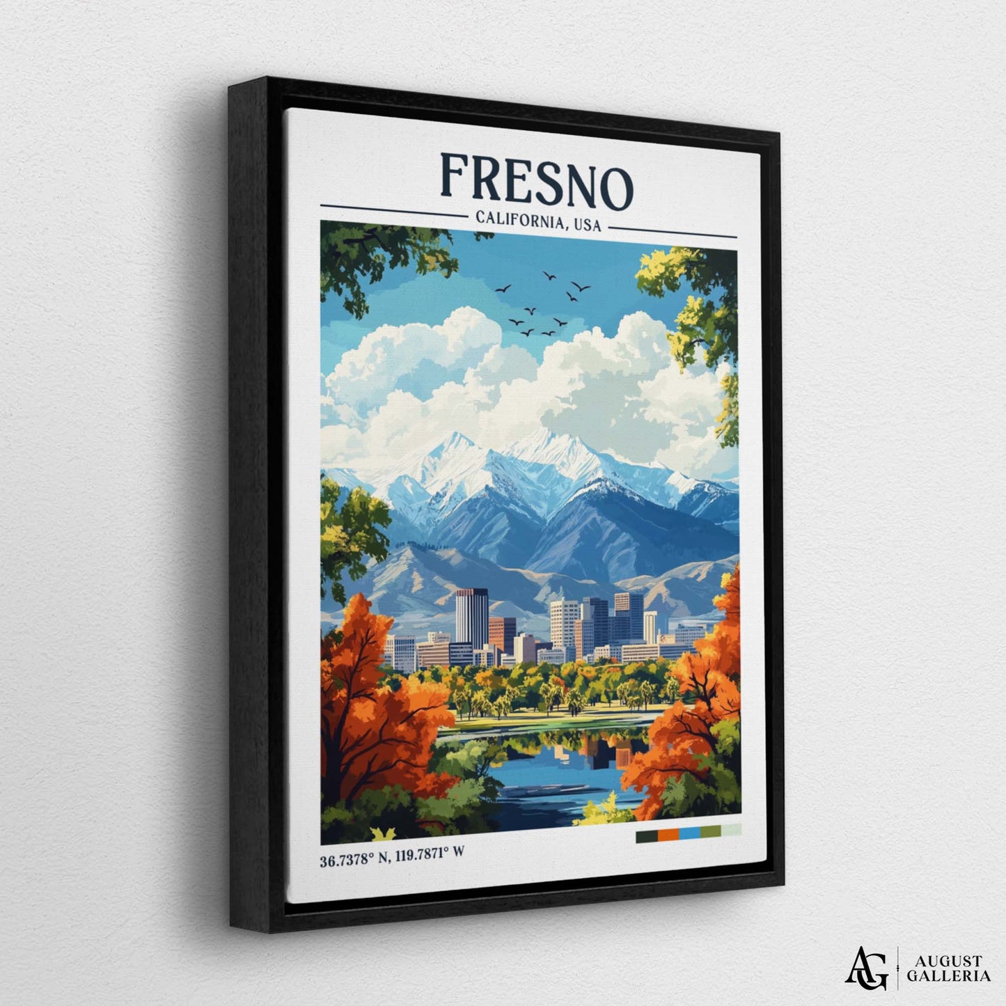 Fresno California Retro Travel Print