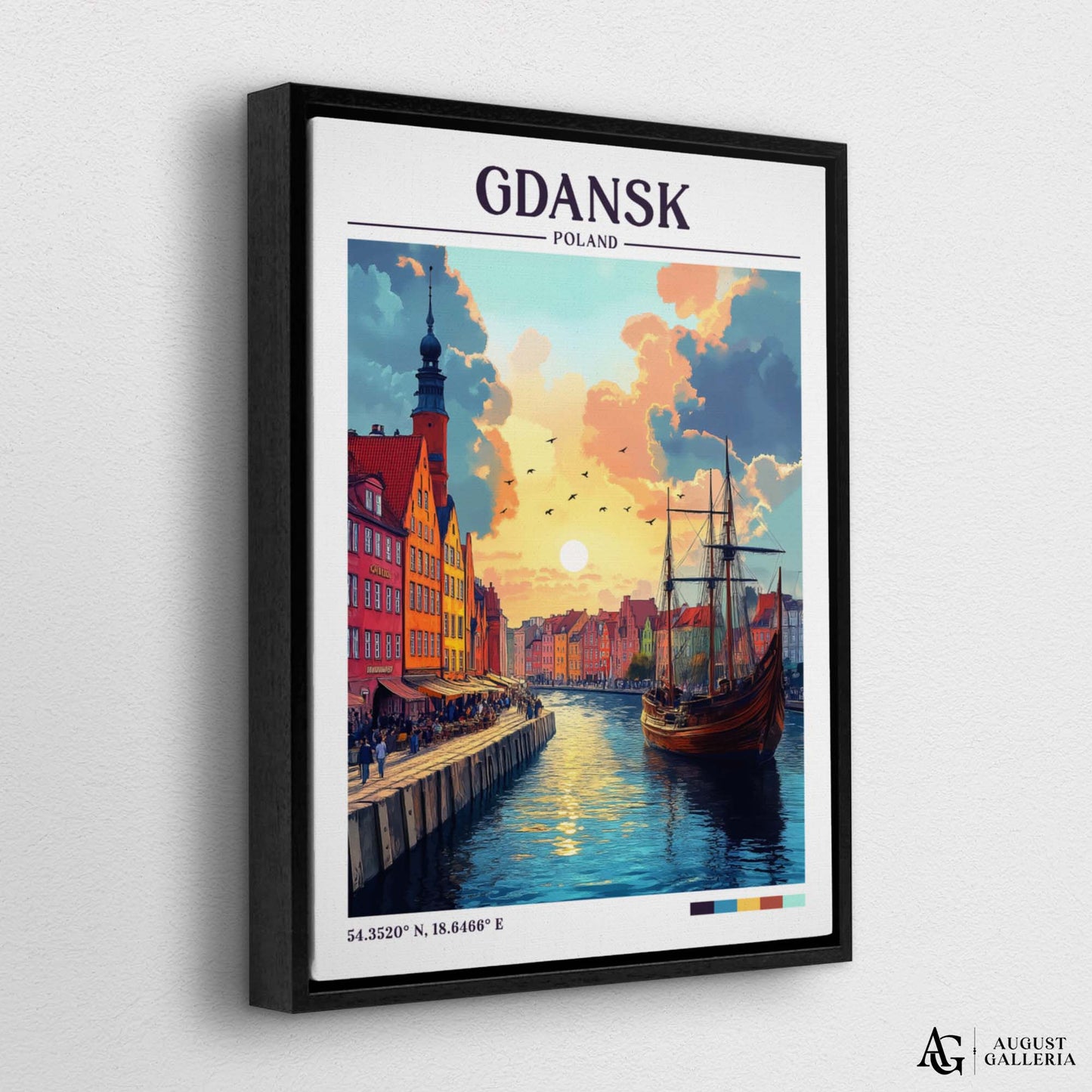 Gdańsk Poland Retro Travel Print