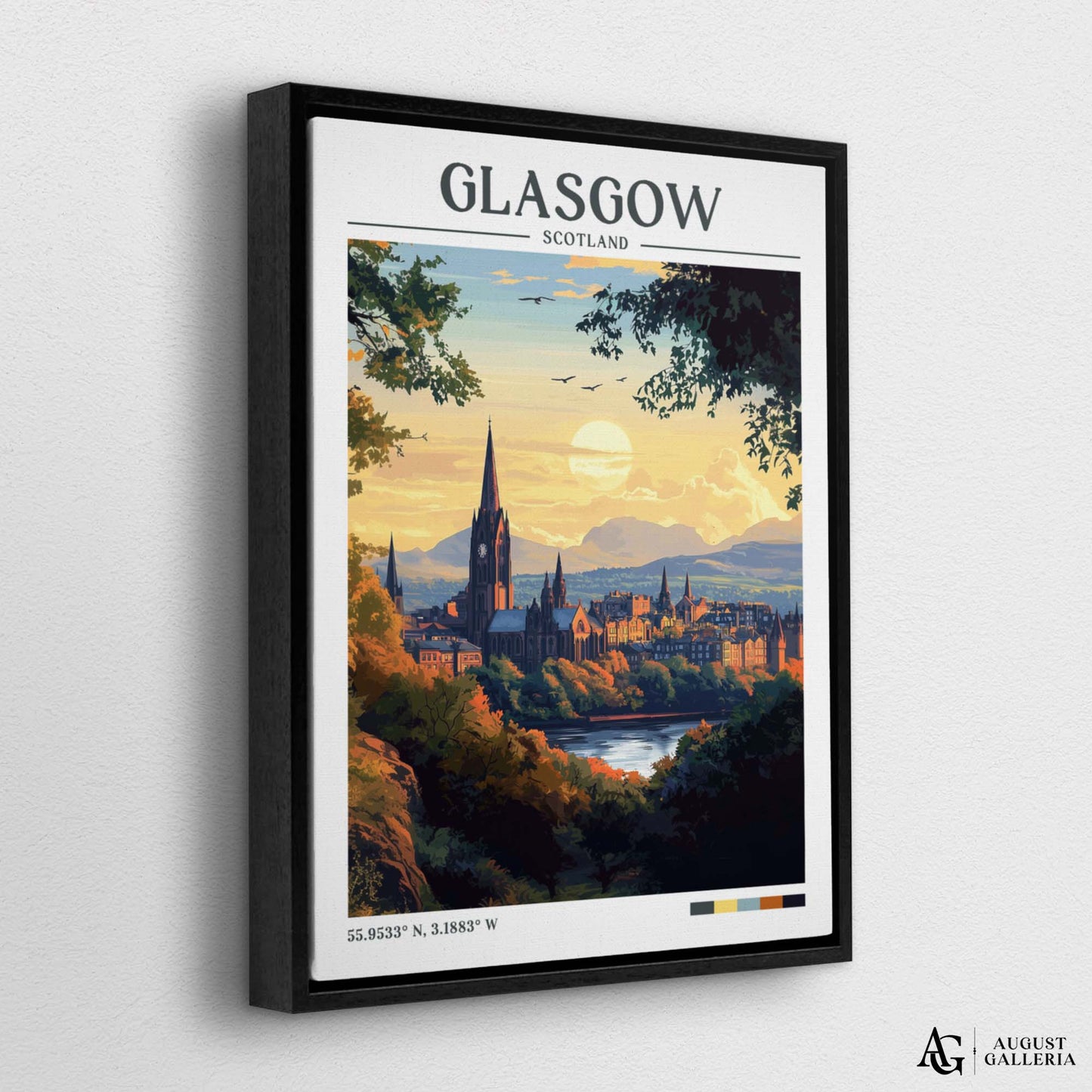Glasgow Scotland Retro Travel Print