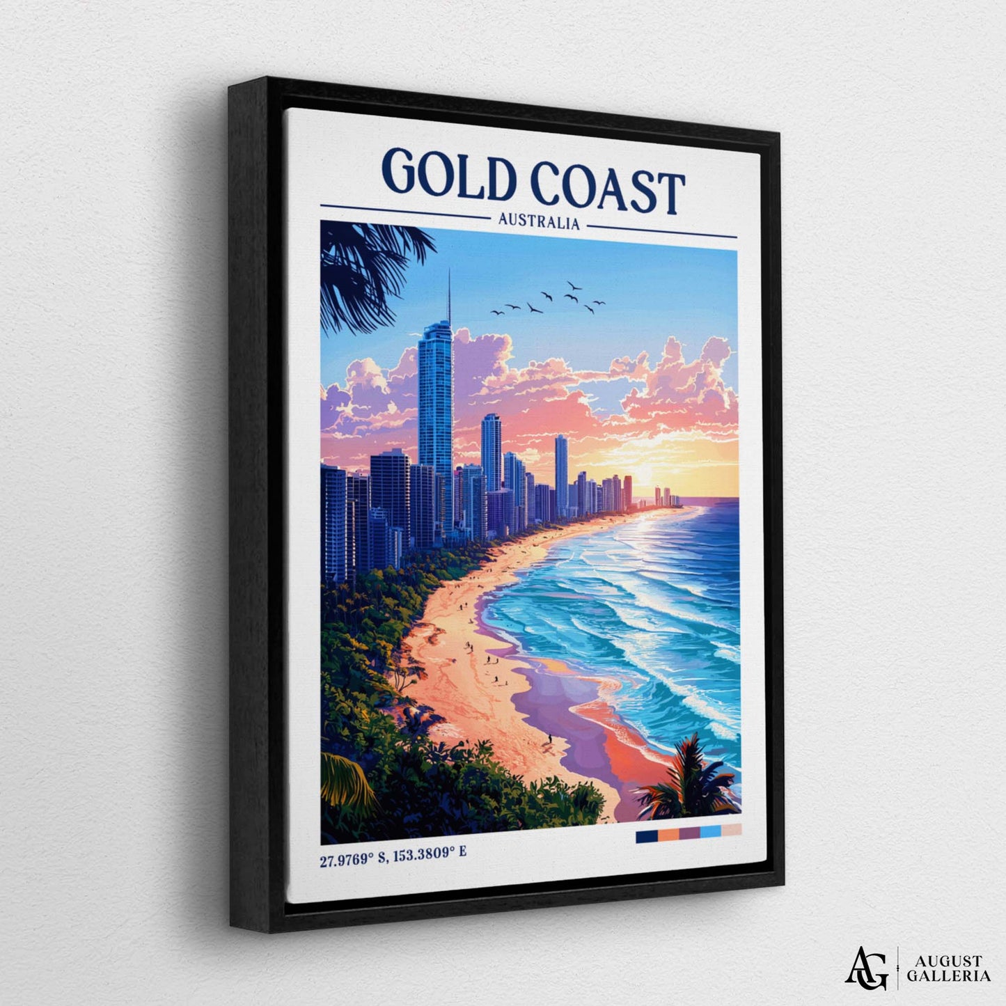 Gold Coast Australia Retro Travel Print