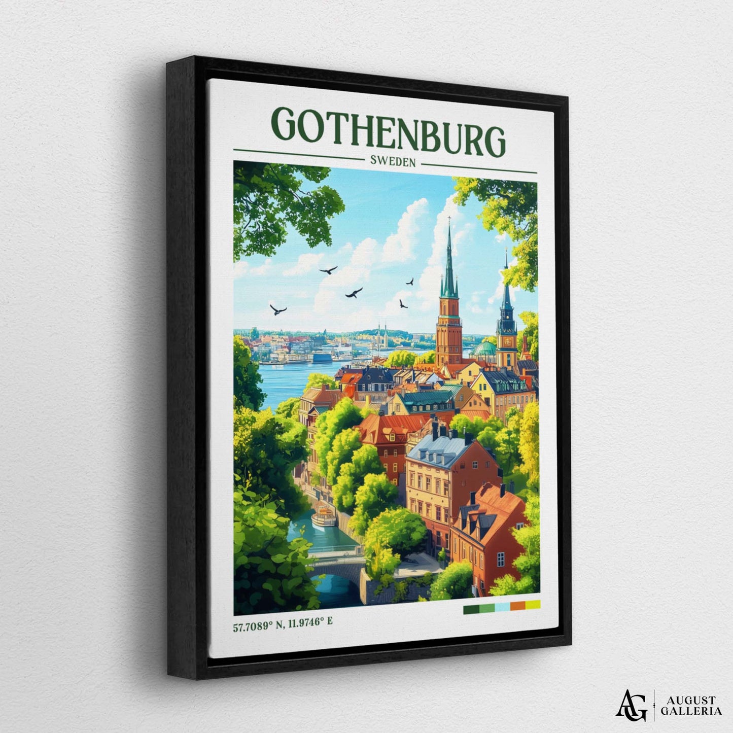 Gothenburg Sweden Retro Travel Print