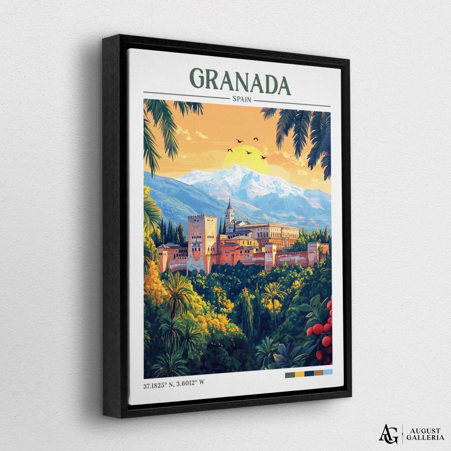 Granada Spain Retro Travel Print