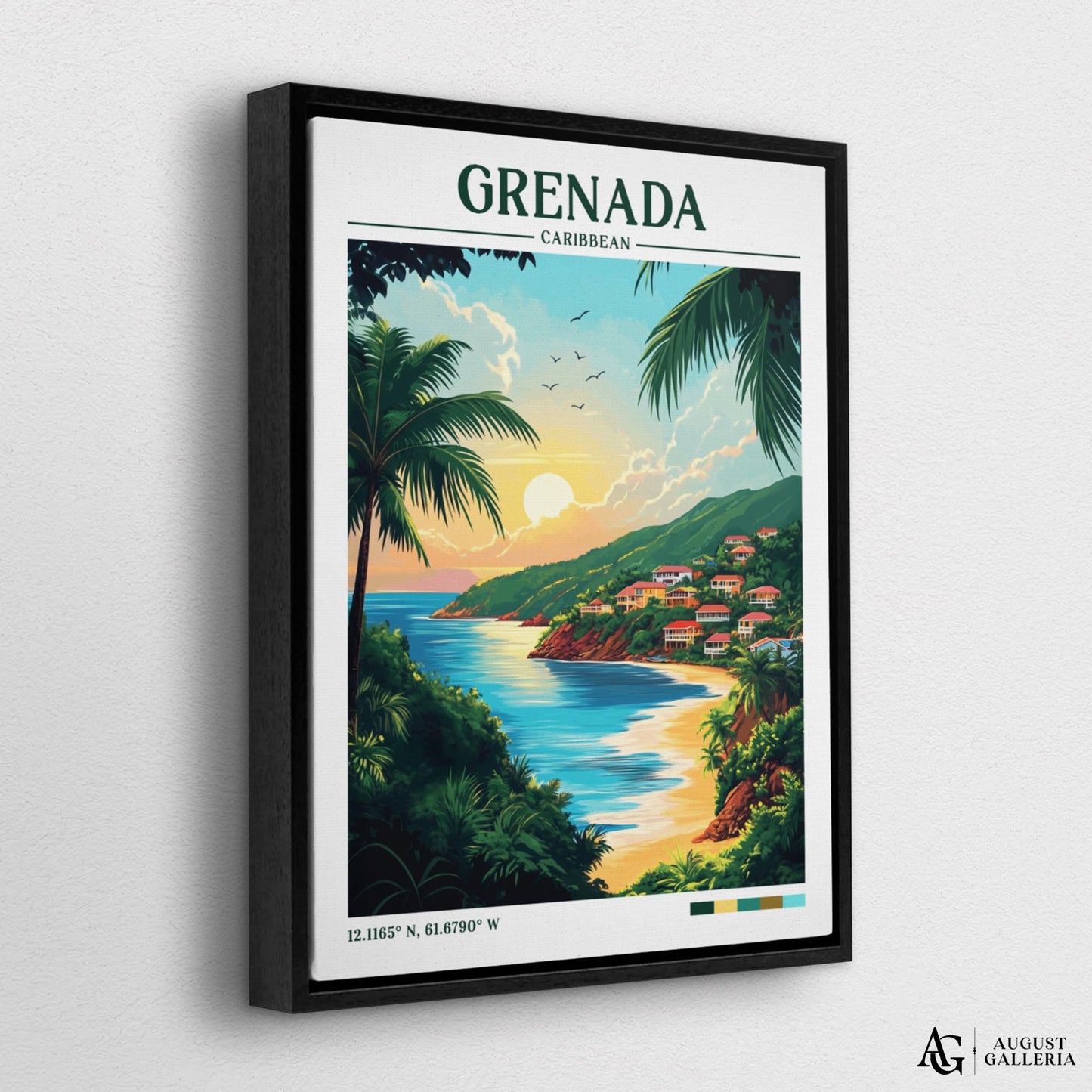 Grenada Caribbean Retro Travel Print