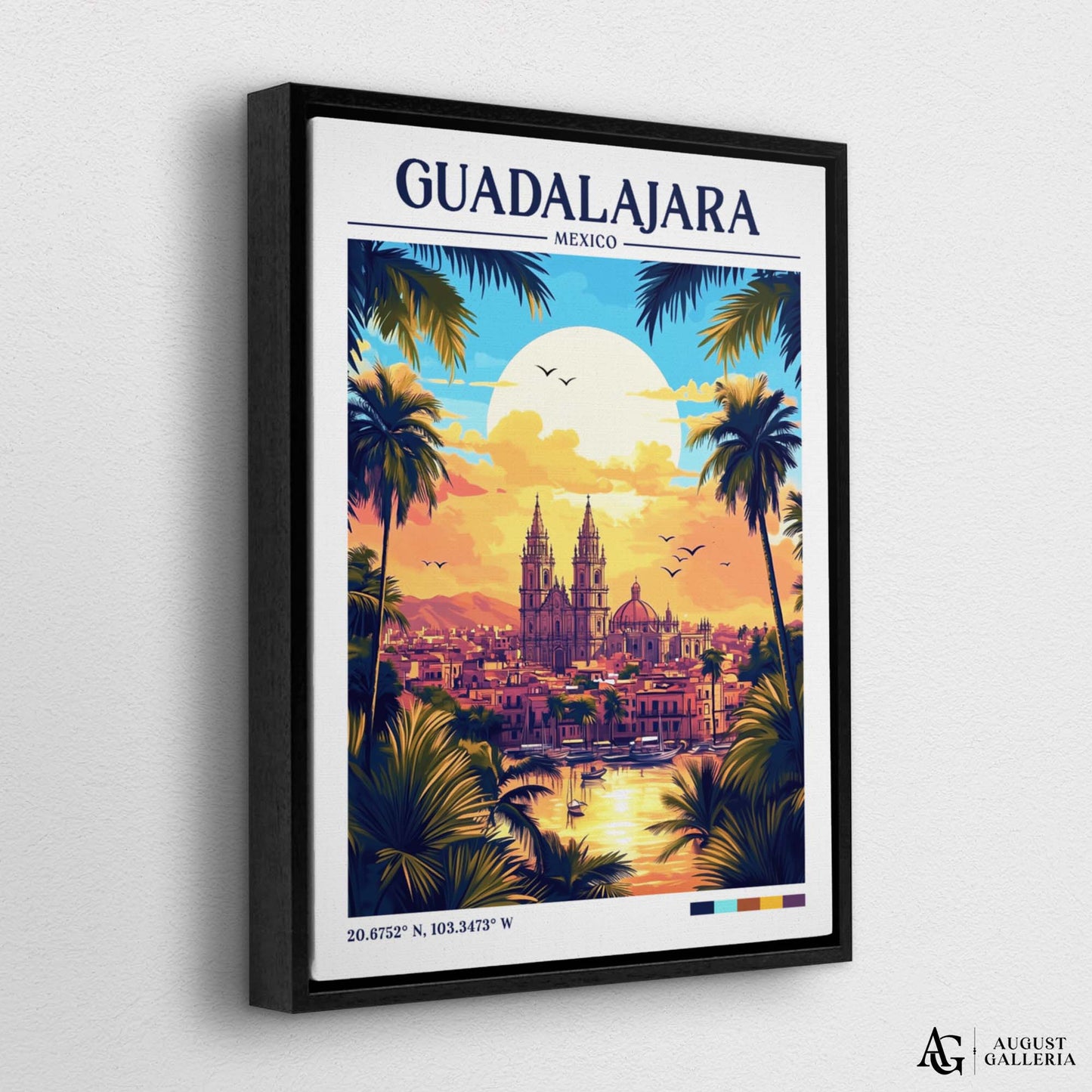 Guadalajara Mexico Retro Travel Print