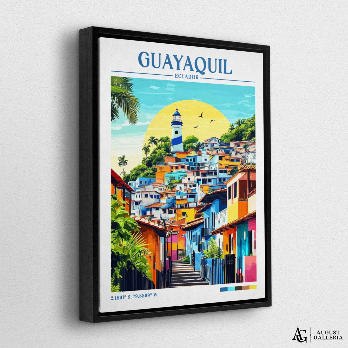 Guayaquil Ecuador Retro Travel Print