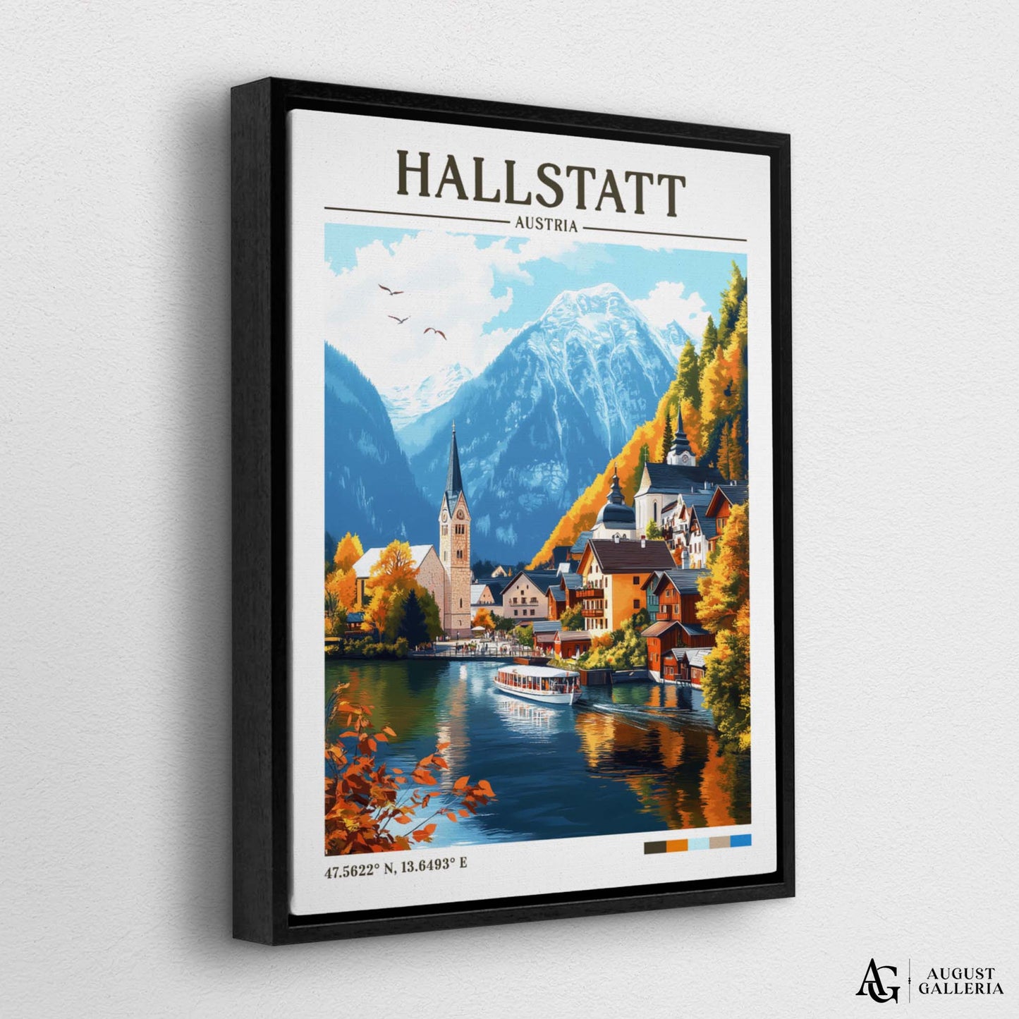 Hallstatt Austria Retro Travel Print