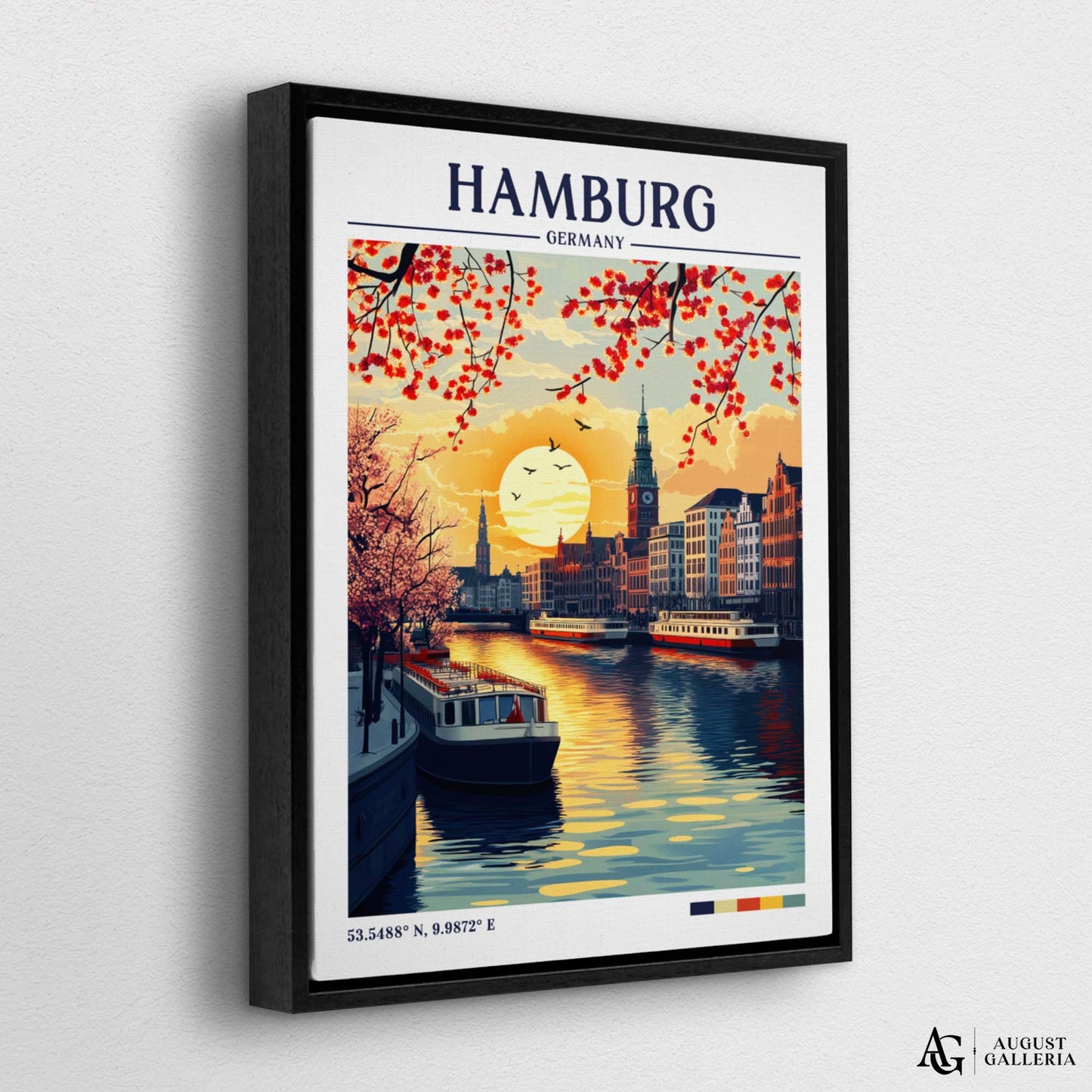 Hamburg Germany Retro Travel Print