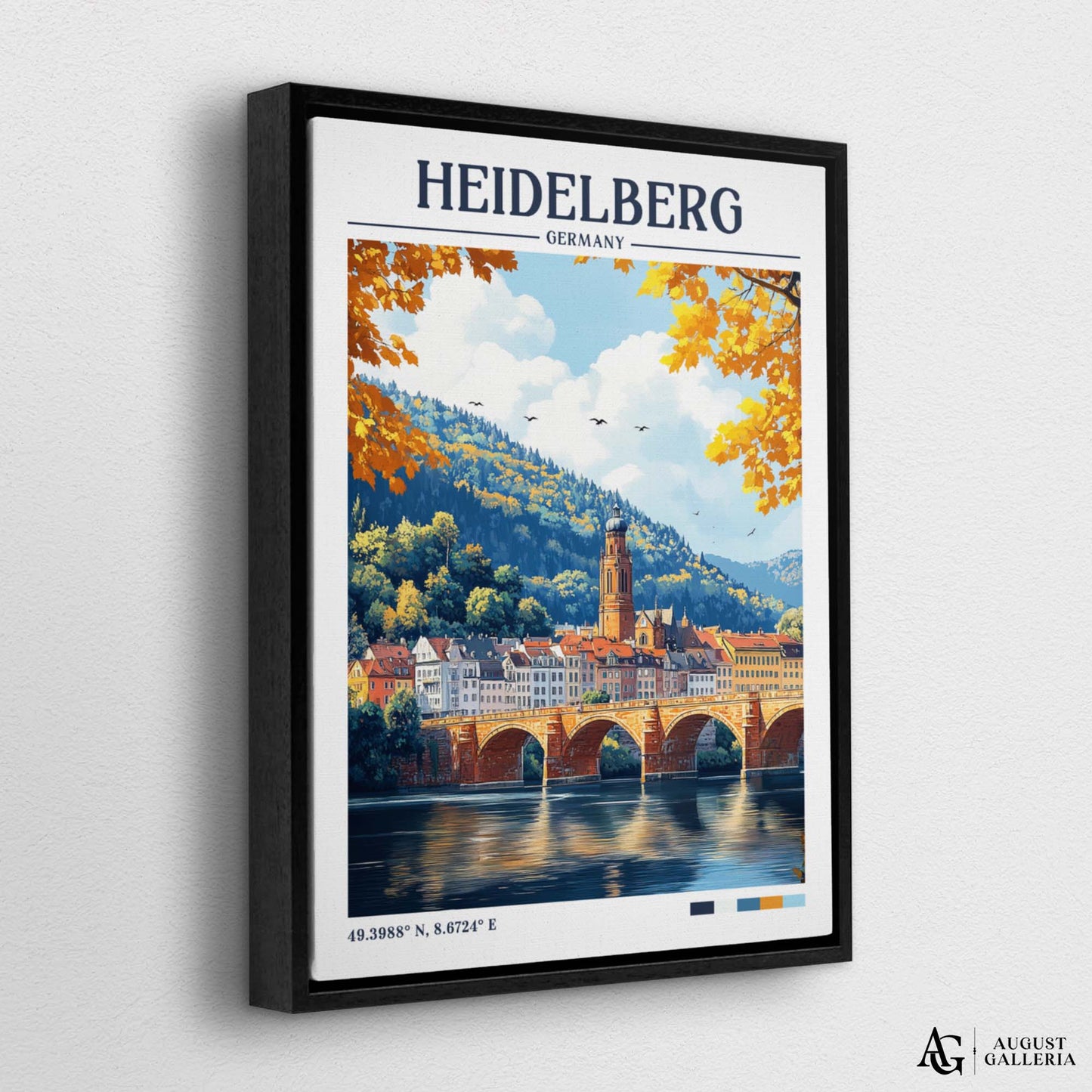 Heidelberg Germany Retro Travel Print